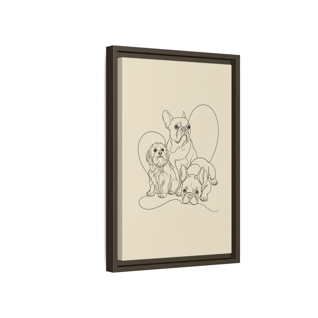 Frenchie Matte Canvas, Framed (Multi-color)