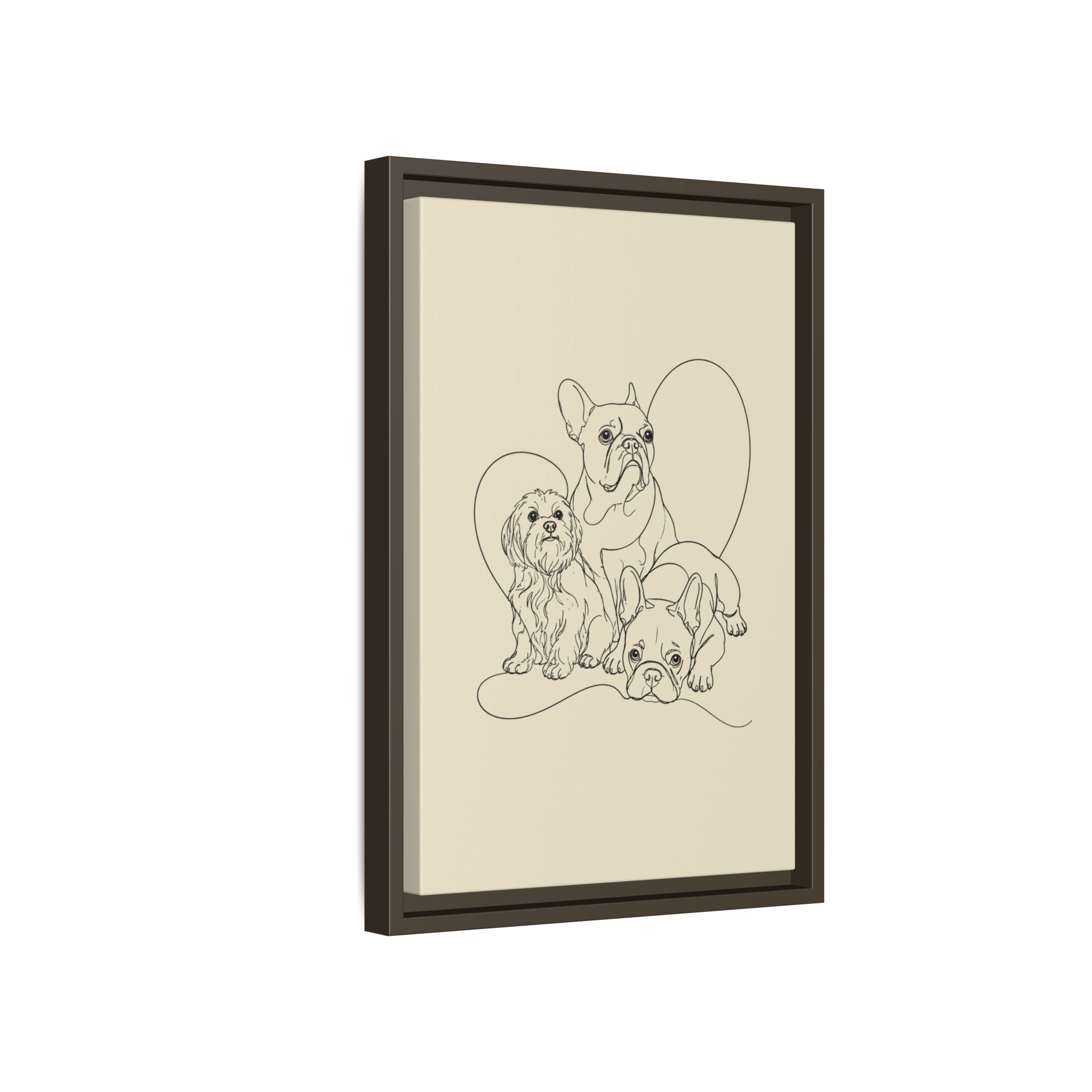 Frenchie Matte Canvas, Framed (Multi-color)