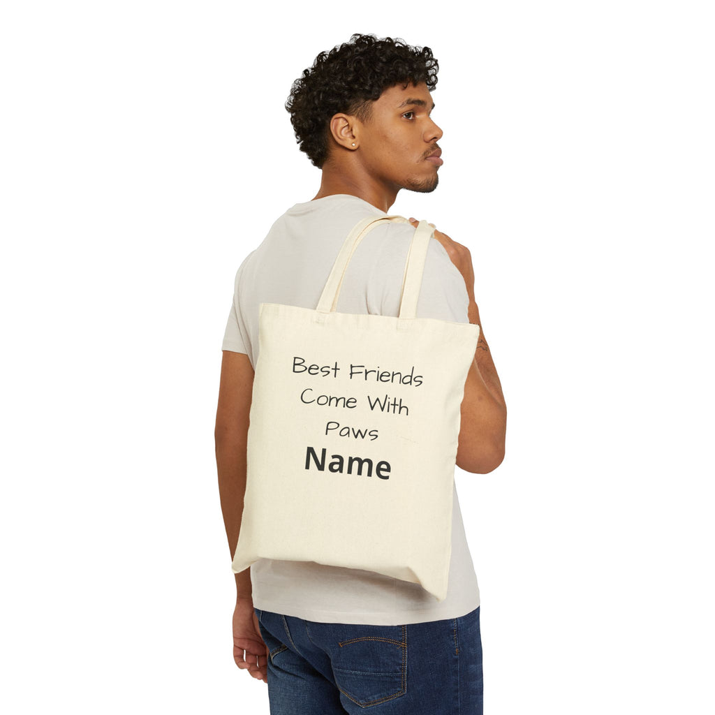Custom Tote Bag — Minimal Line Art Dog & Child Illustration Cotton Canvas Tote