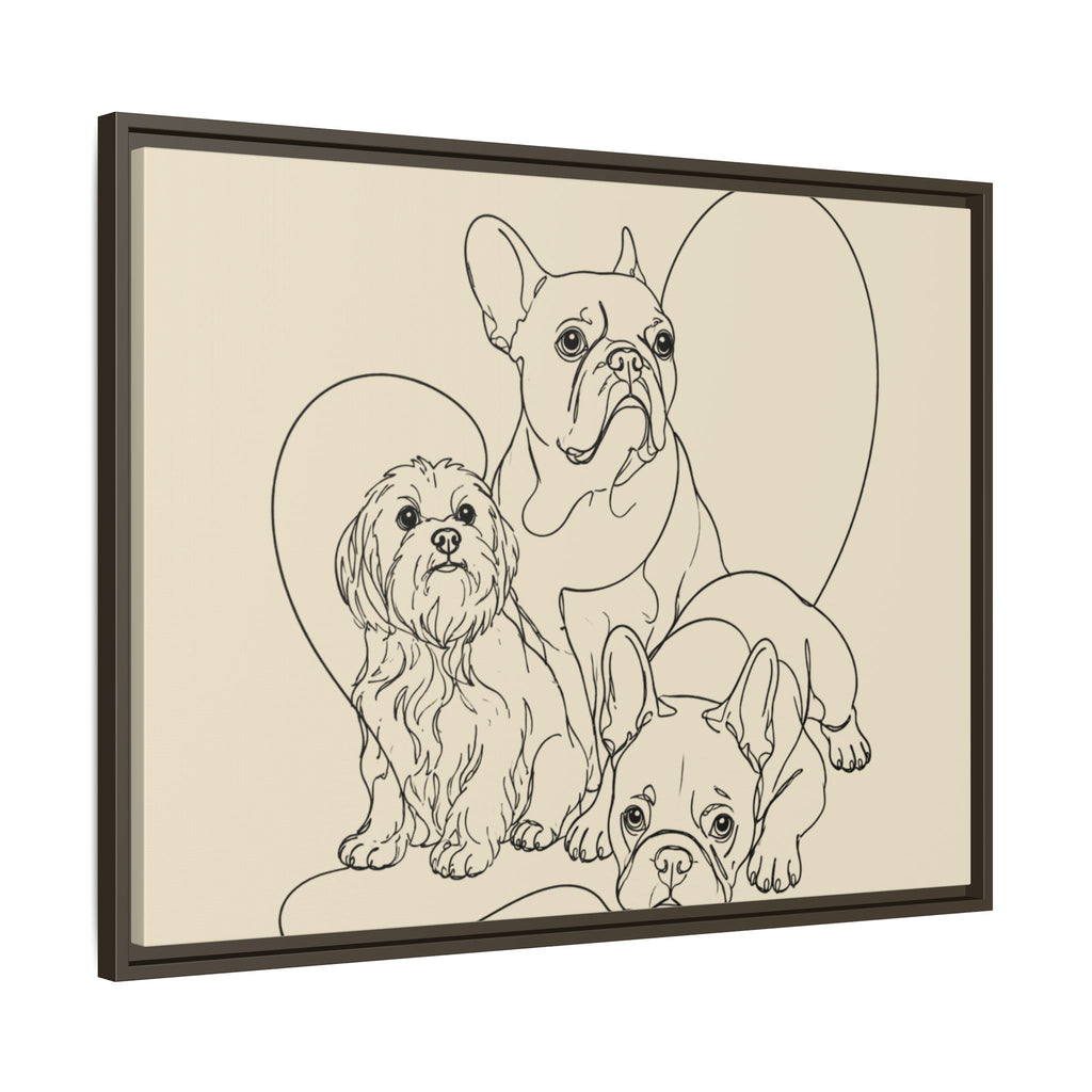 Frenchie Matte Canvas, Framed (Multi-color)