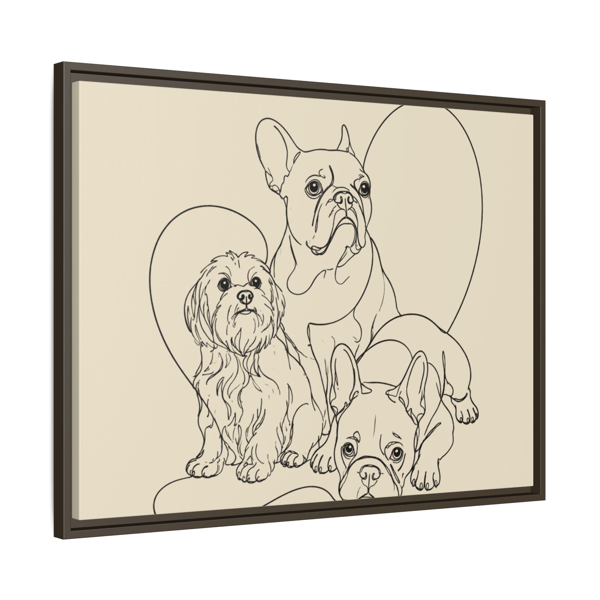 Frenchie Matte Canvas, Framed (Multi-color)
