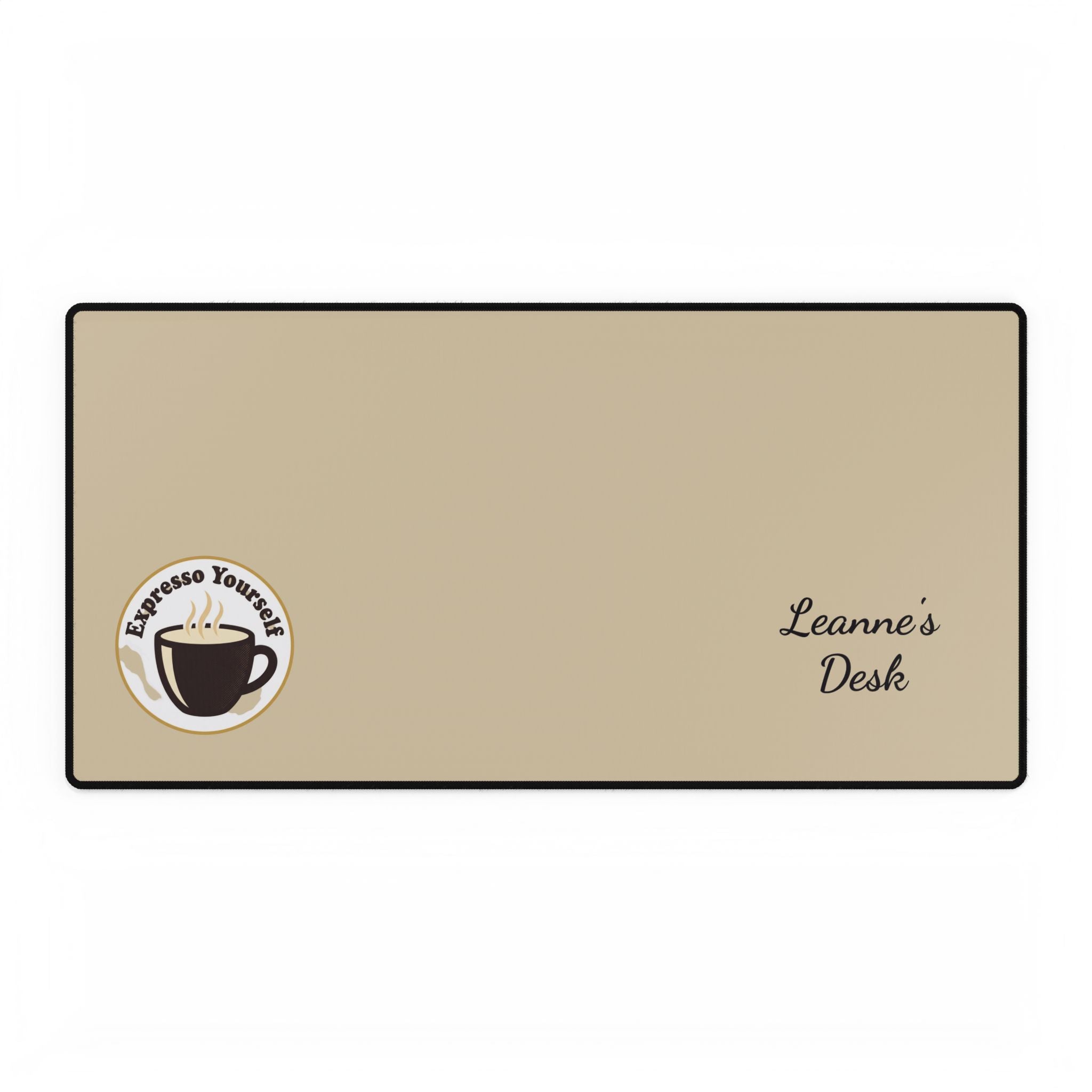 Personalized ExpressoLarge Minimalist Desk Mat — Solid Neutral Gaming/Office Mousepad