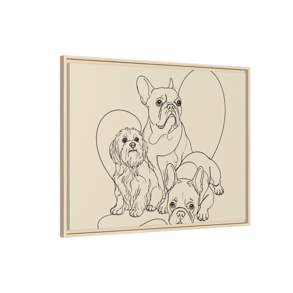 Frenchie Matte Canvas, Framed (Multi-color)