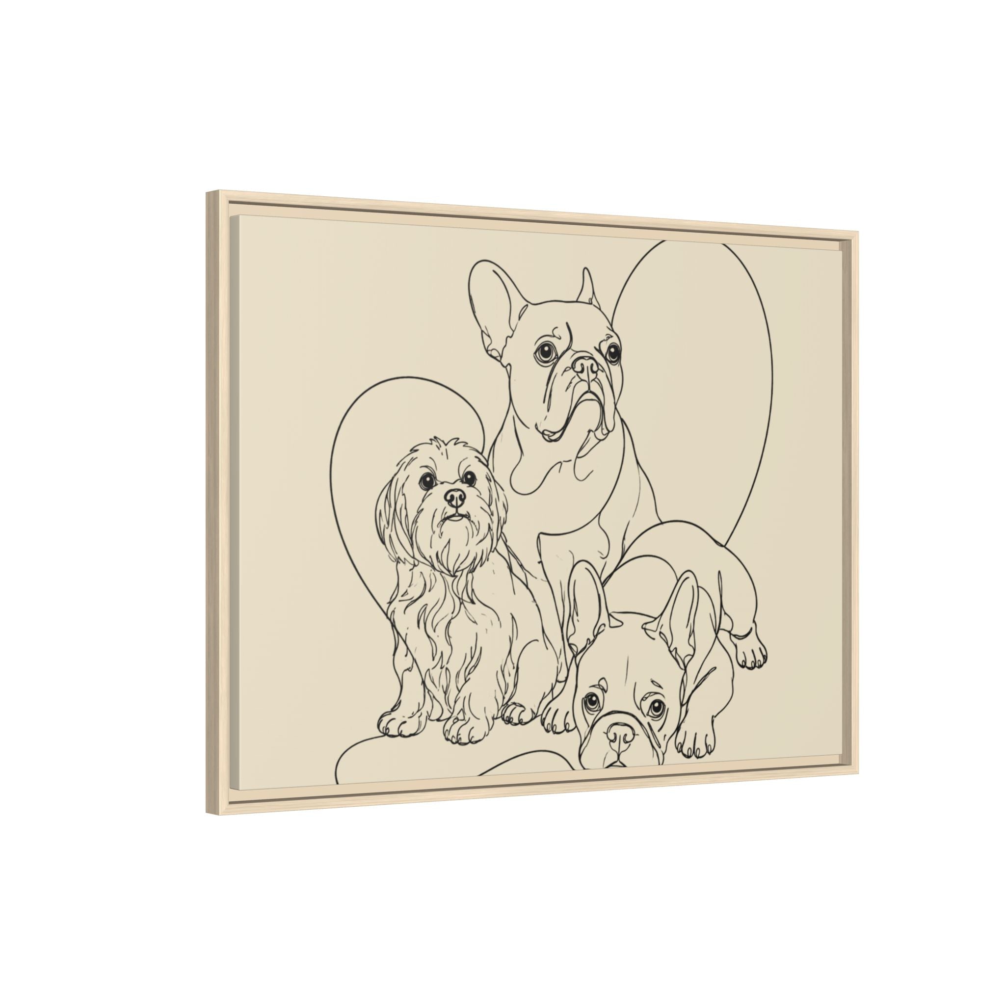Frenchie Matte Canvas, Framed (Multi-color)