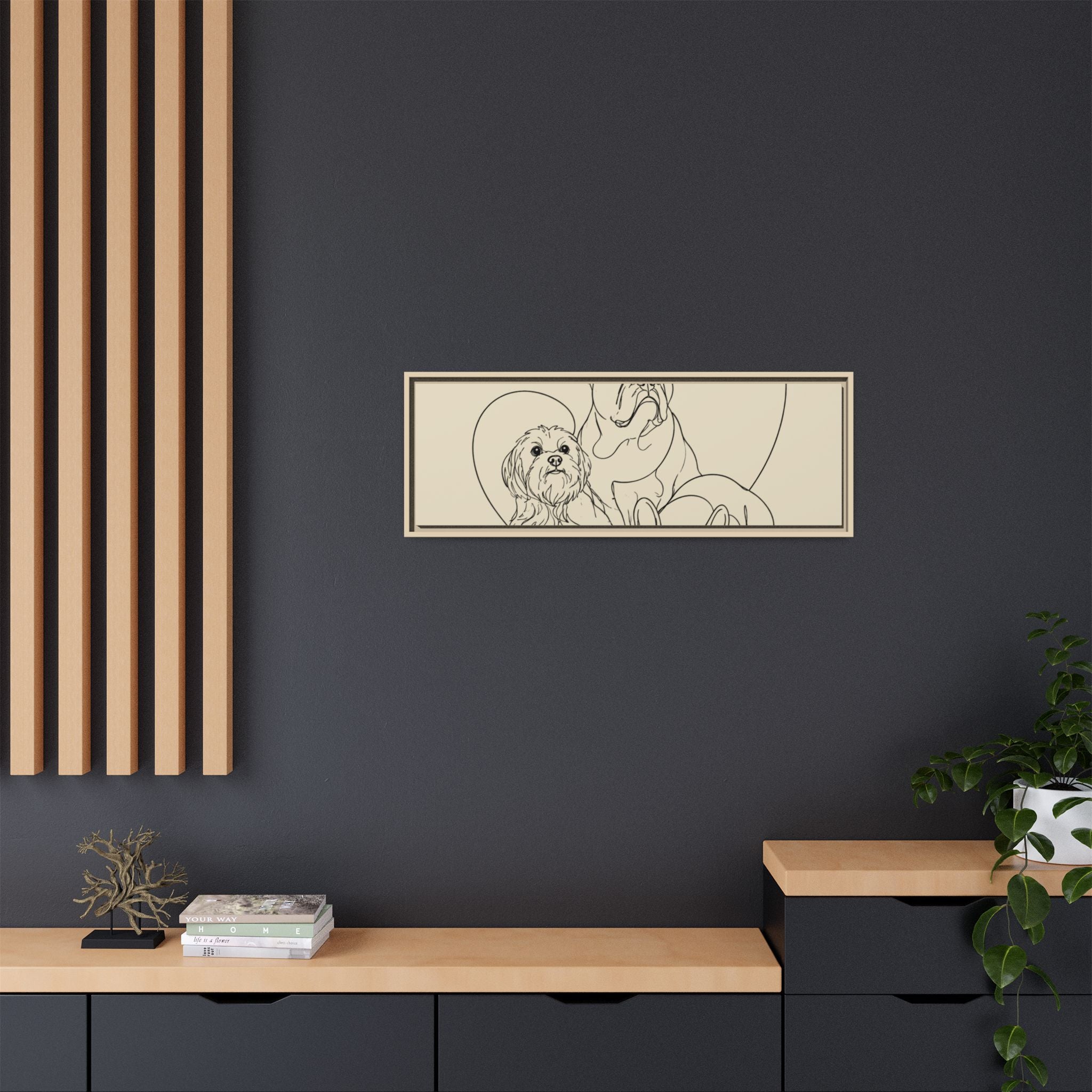 Frenchie Matte Canvas, Framed (Multi-color)