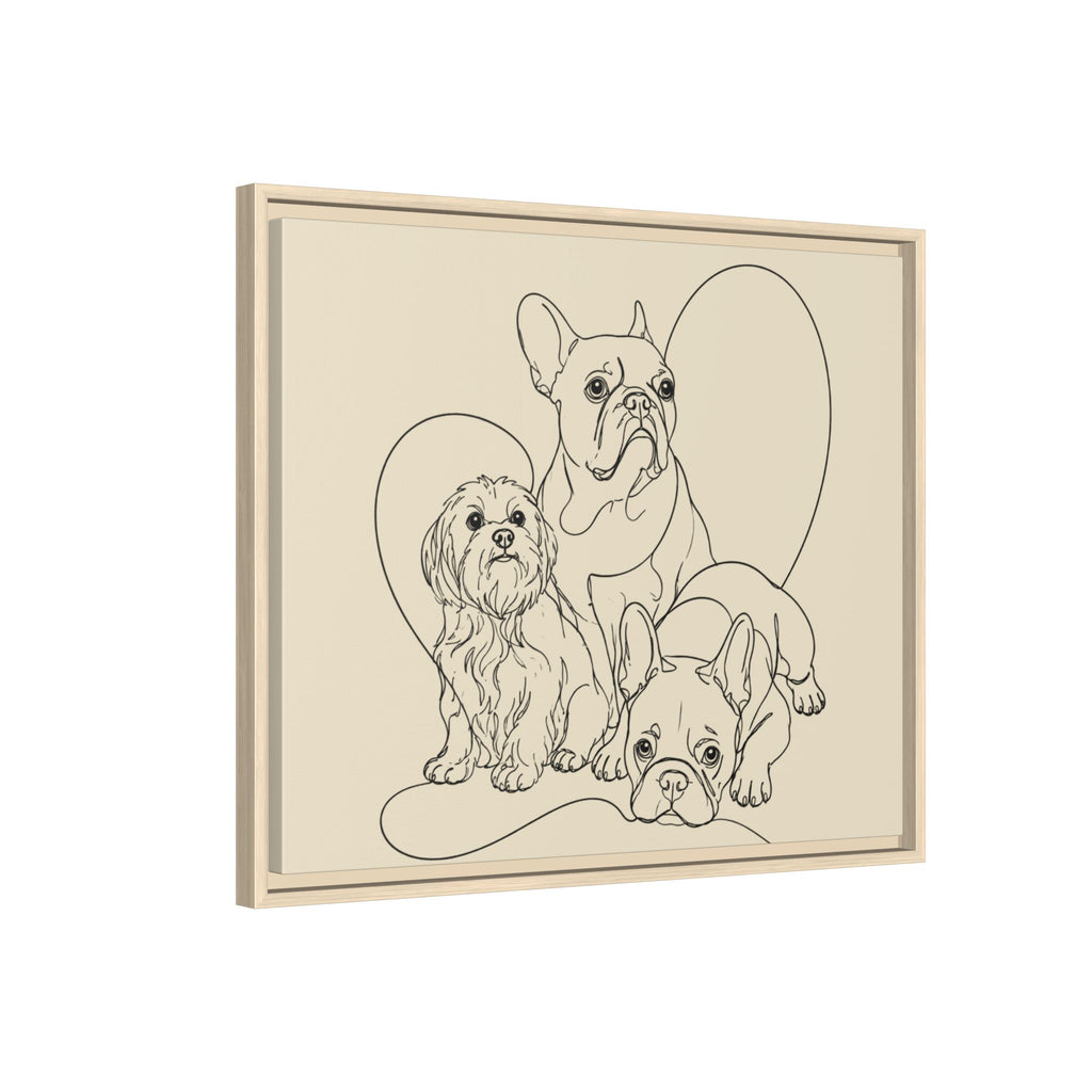 Frenchie Matte Canvas, Framed (Multi-color)