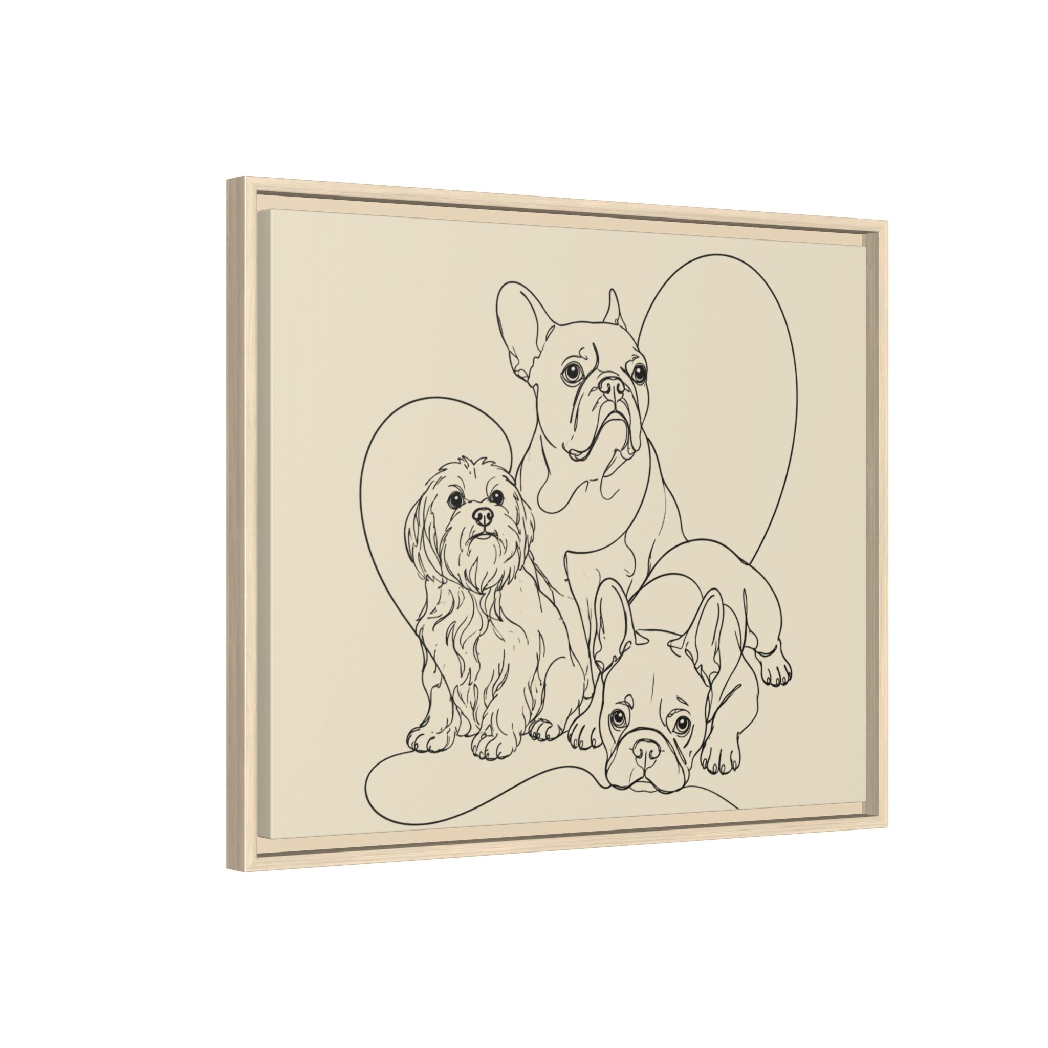 Frenchie Matte Canvas, Framed (Multi-color)