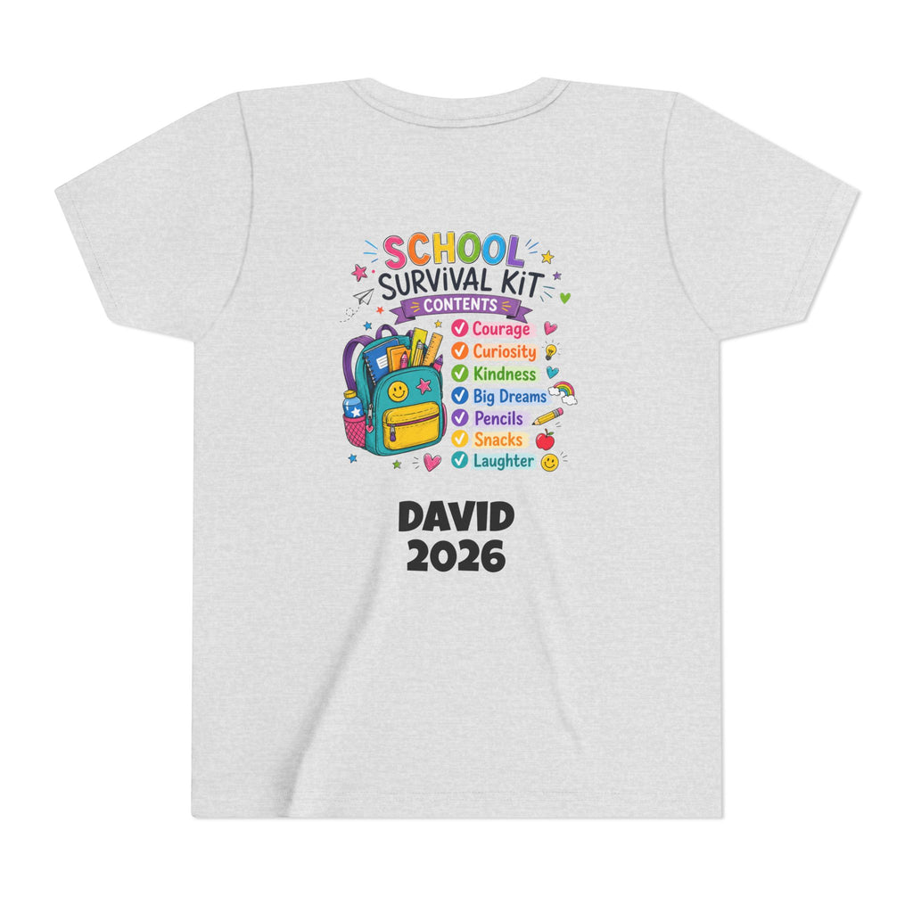 First Day of School Personalized Youth Tee — "Let's Make It Awesome!" Backname Personalizable (David 2026)
