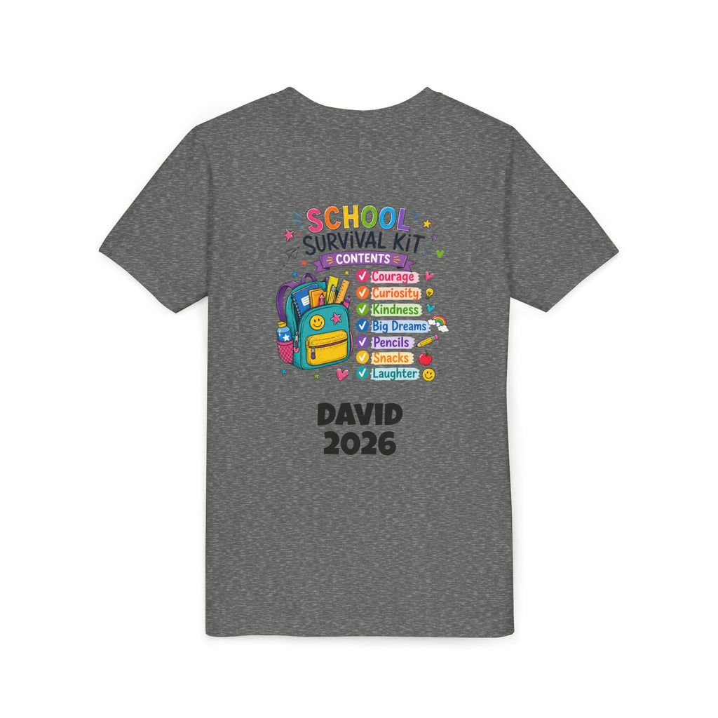 First Day of School Personalized Youth Tee — "Let's Make It Awesome!" Backname Personalizable (David 2026)