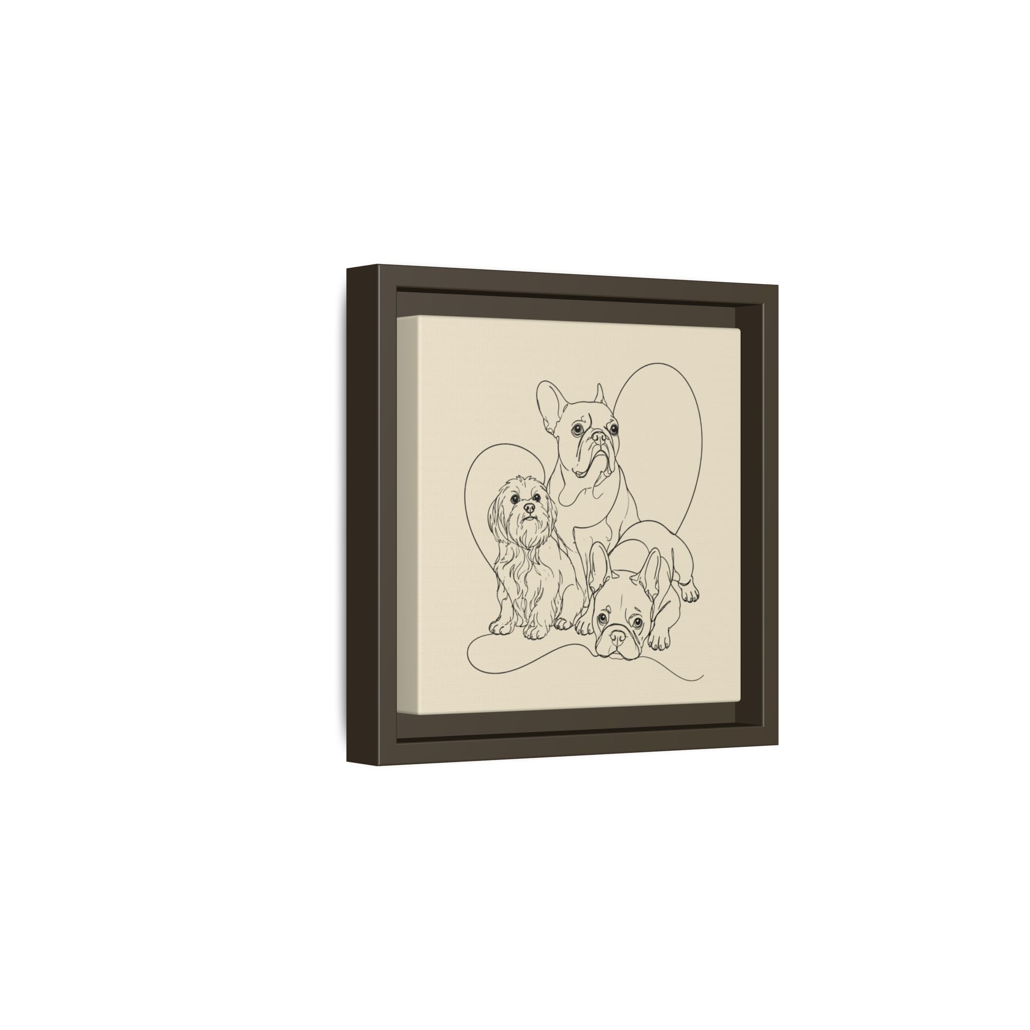 Frenchie Matte Canvas, Framed (Multi-color)
