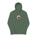 Personalized "Expresso Yourself" Sleeve Pigment-Dyed Hoodie with Coffee Crest Logo — Vintage Cozy Streetwear