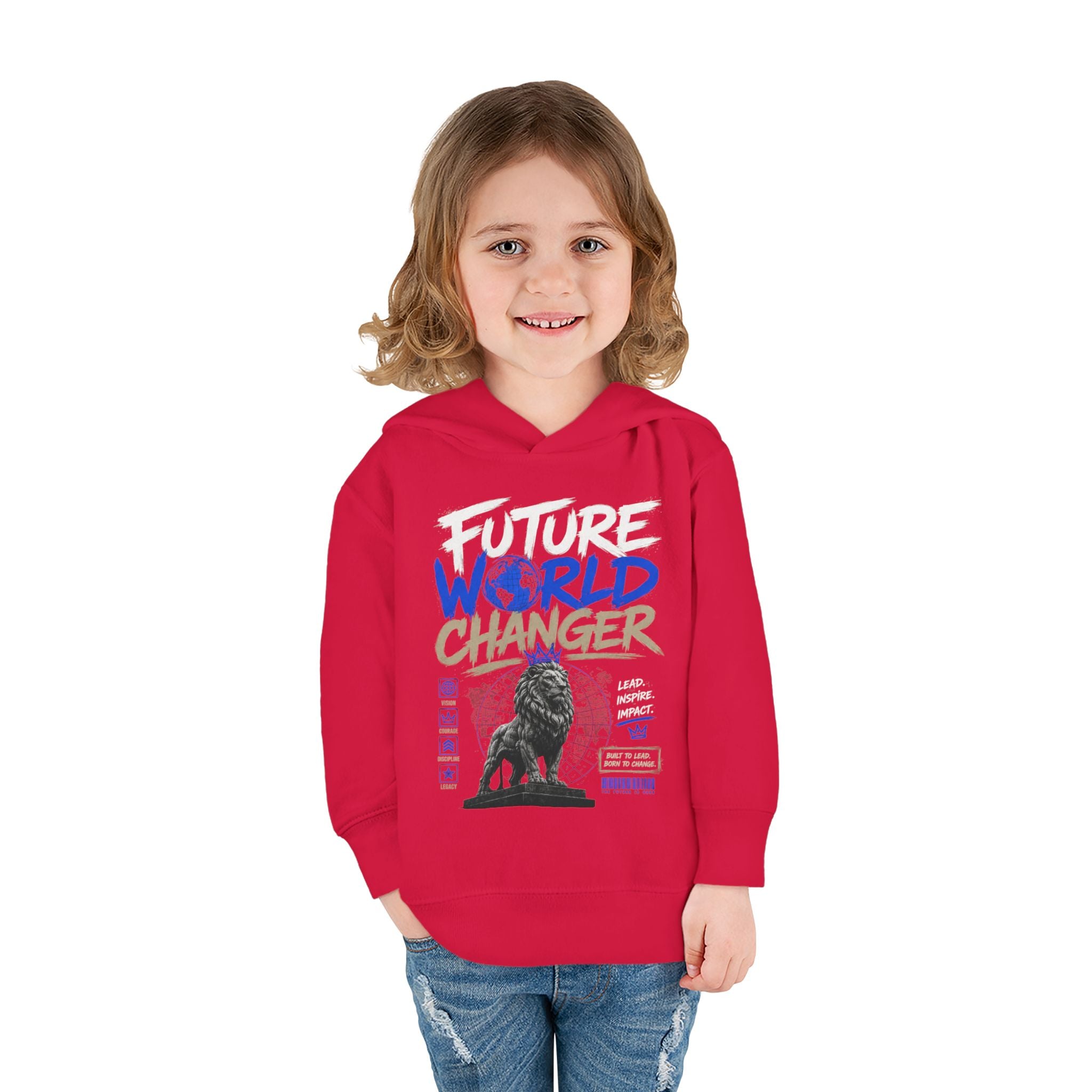 Toddler Hoodie — "Future World Changer" Lion Pullover