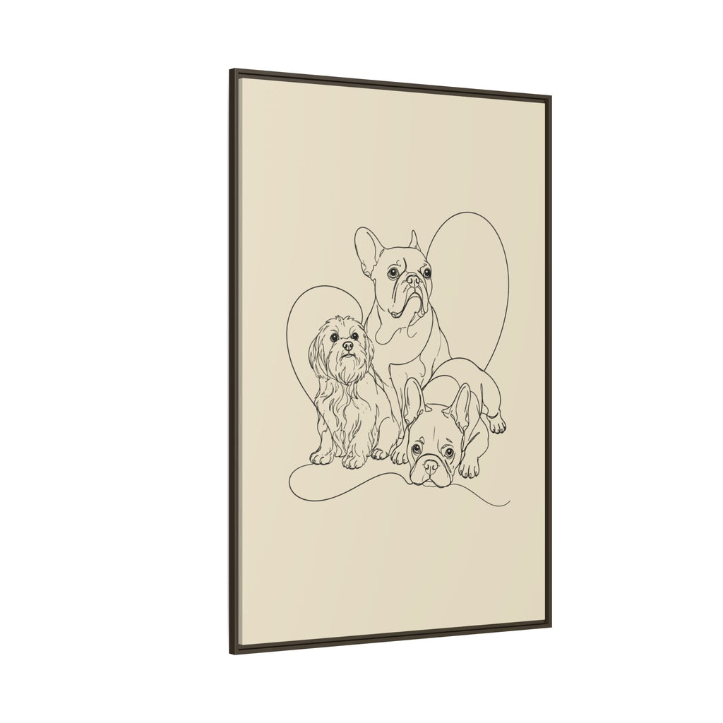 Frenchie Matte Canvas, Framed (Multi-color)
