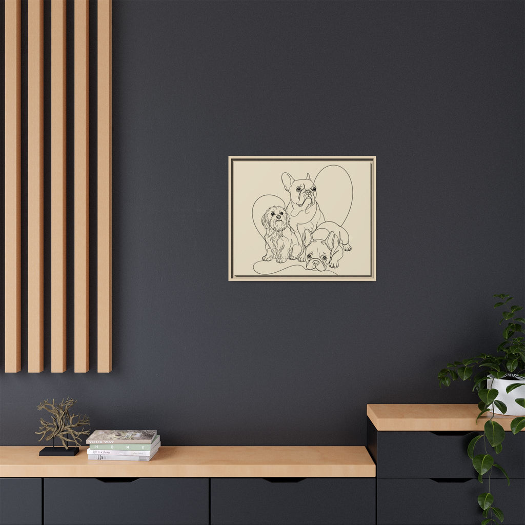 Frenchie Matte Canvas, Framed (Multi-color)