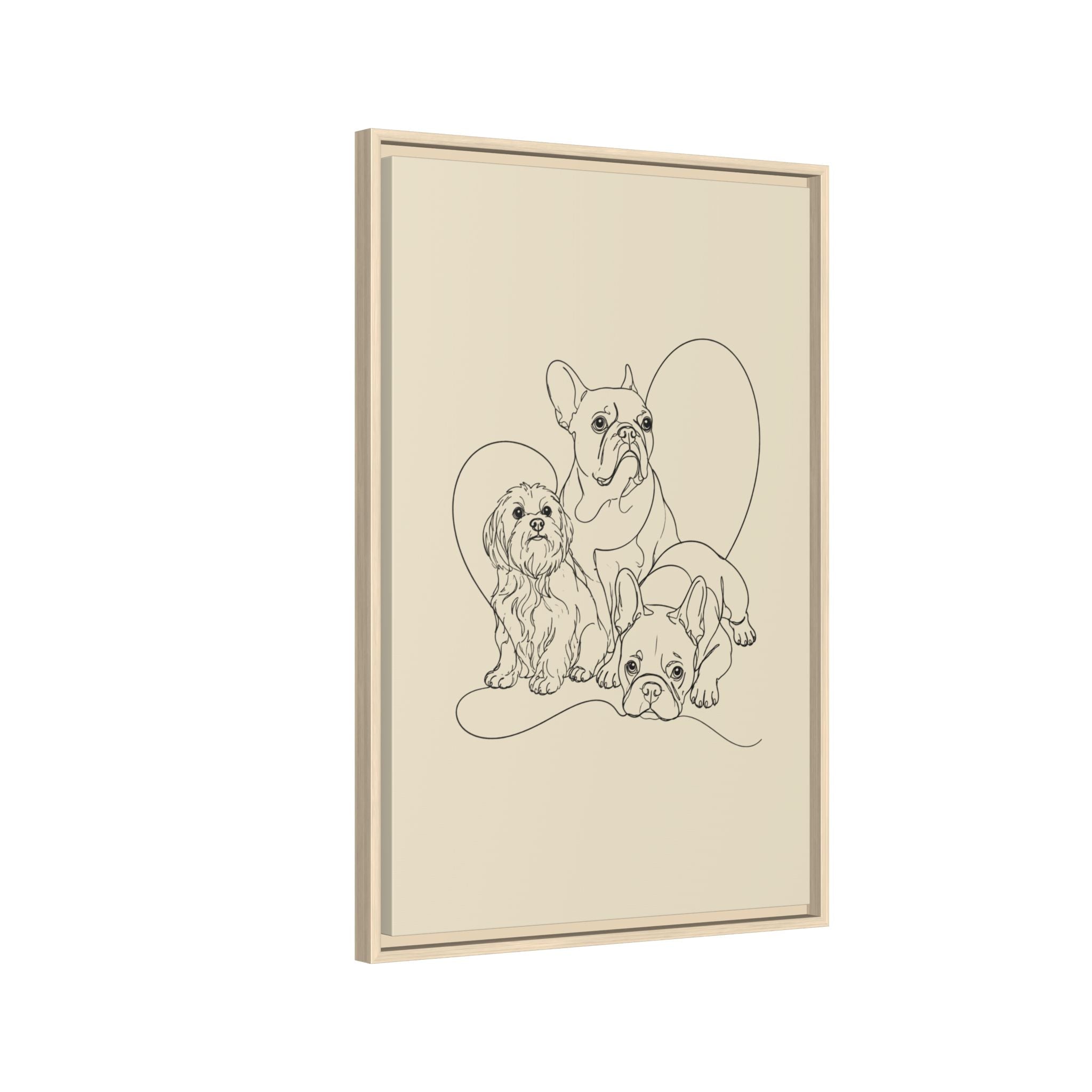 Frenchie Matte Canvas, Framed (Multi-color)