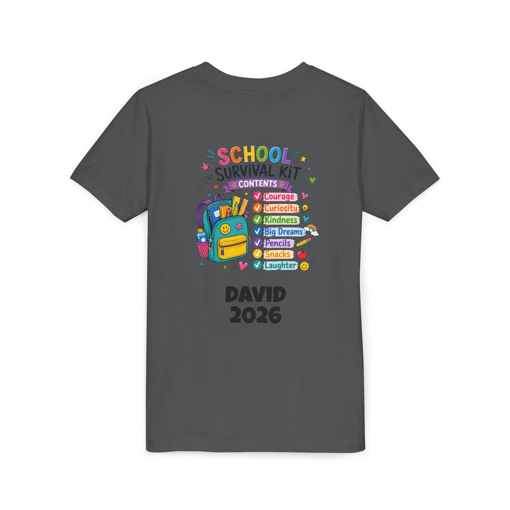 First Day of School Personalized Youth Tee — "Let's Make It Awesome!" Backname Personalizable (David 2026)