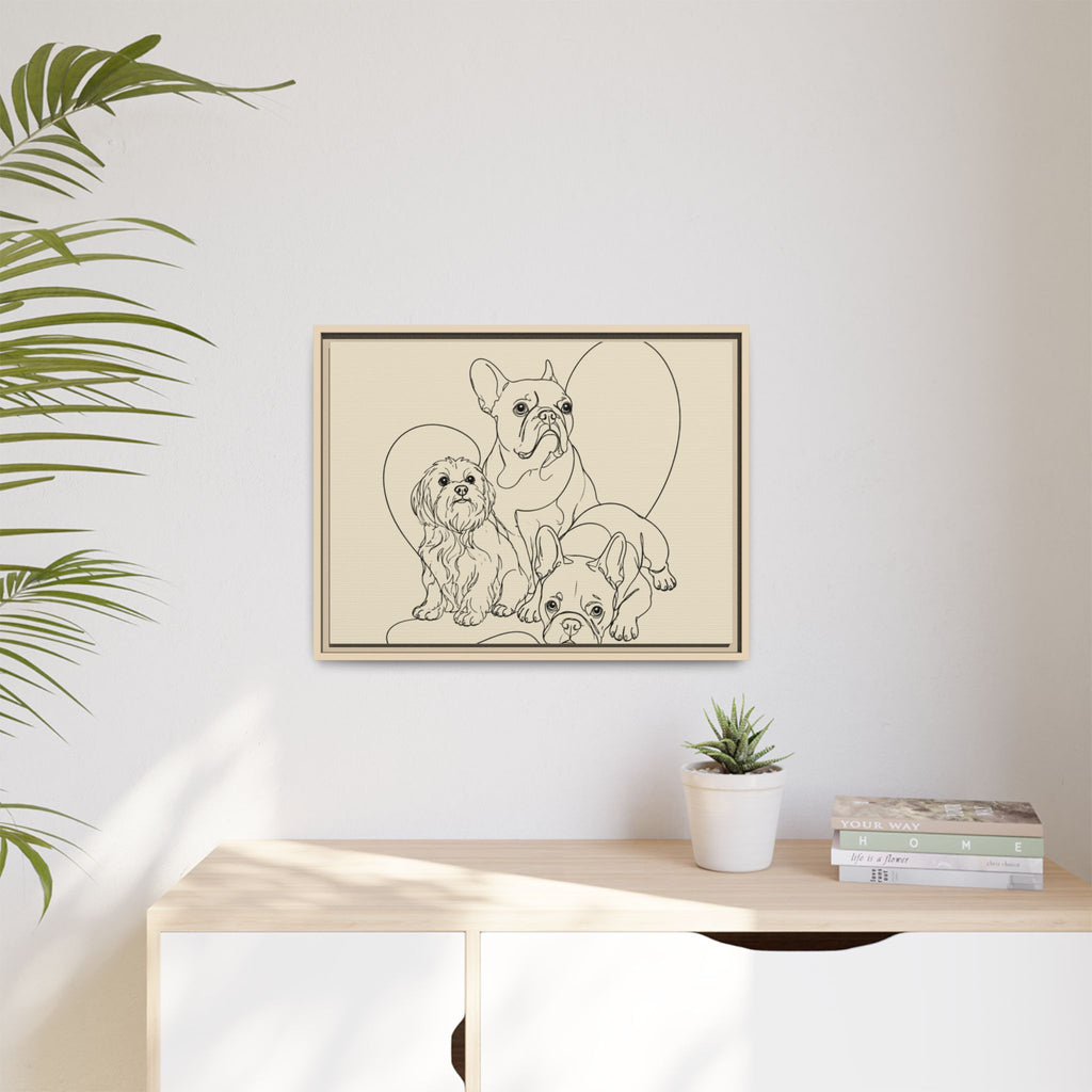 Frenchie Matte Canvas, Framed (Multi-color)