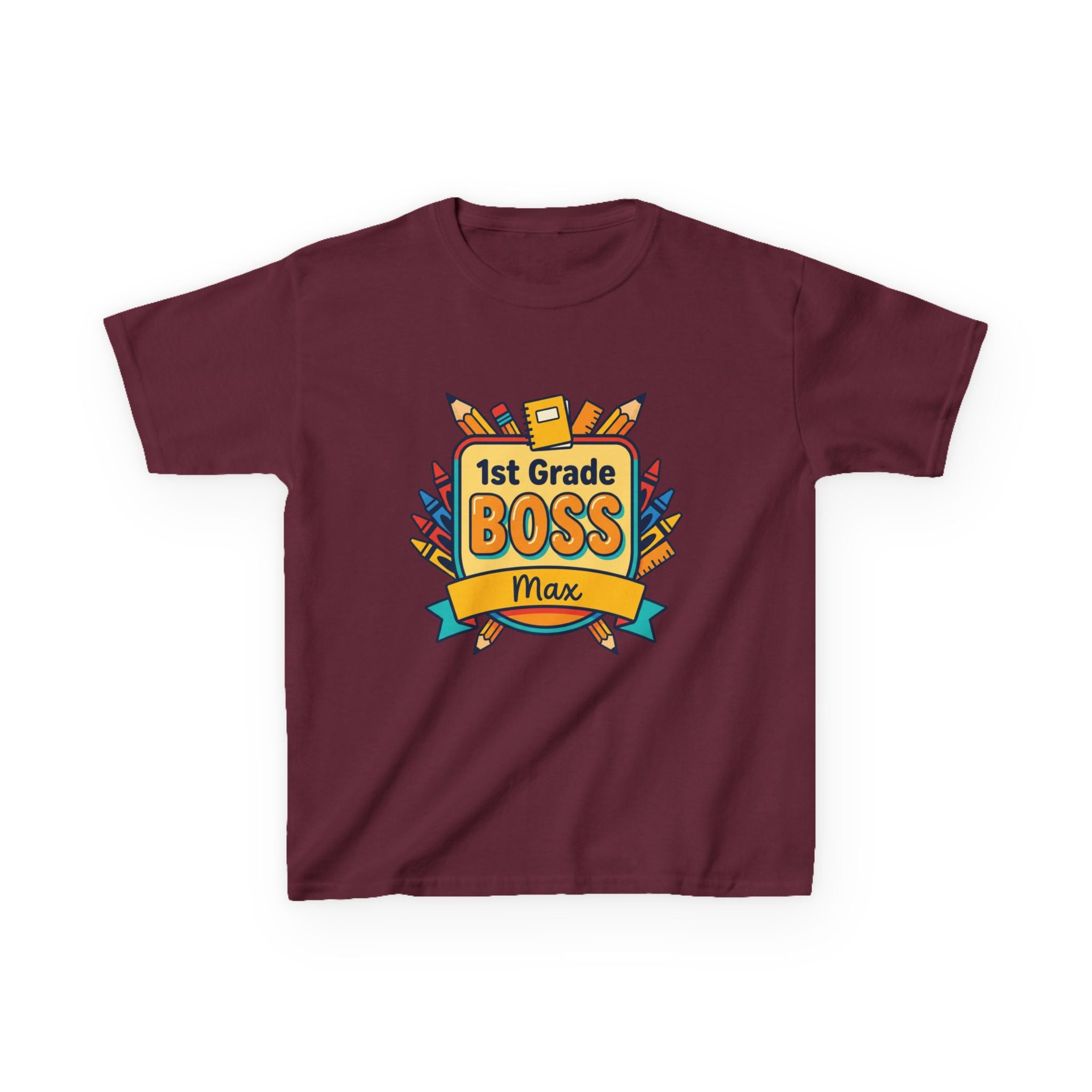 Kids Tee —  Back to School "BOSS" Personalized : "Learning Today, Leading Tomorrow"