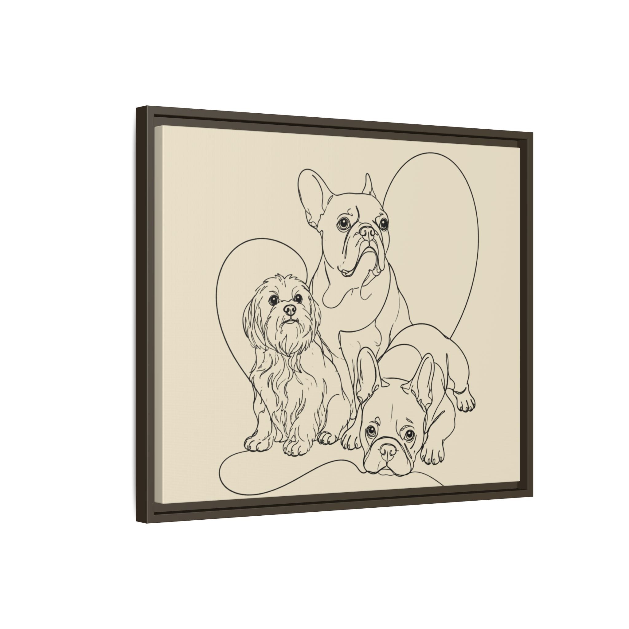 Frenchie Matte Canvas, Framed (Multi-color)