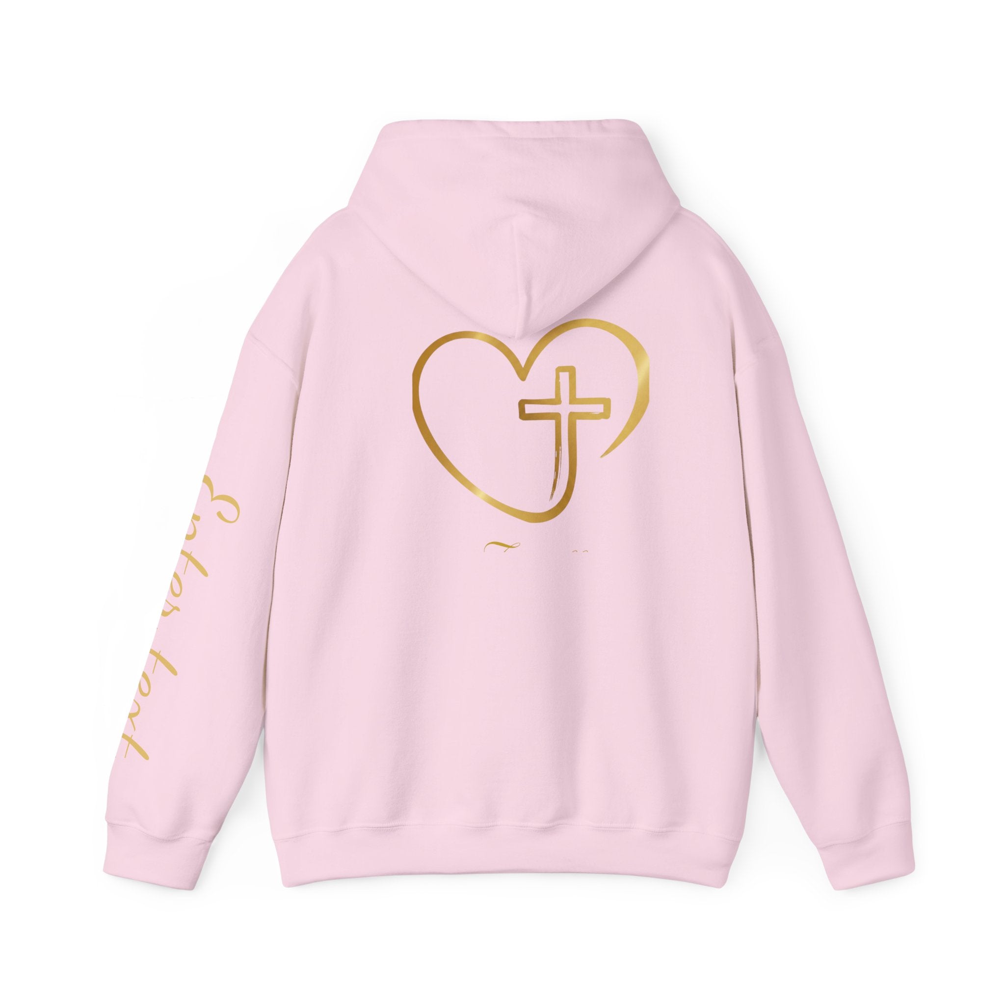 Copy of Personalized Christian Heart Hoodie — Gold Cross Heart Religious Pullover