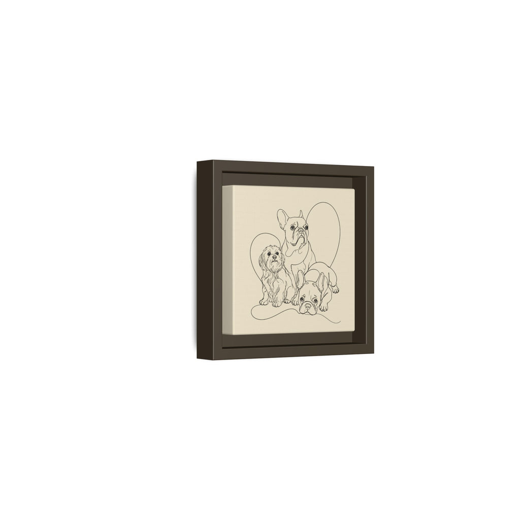Frenchie Matte Canvas, Framed (Multi-color)