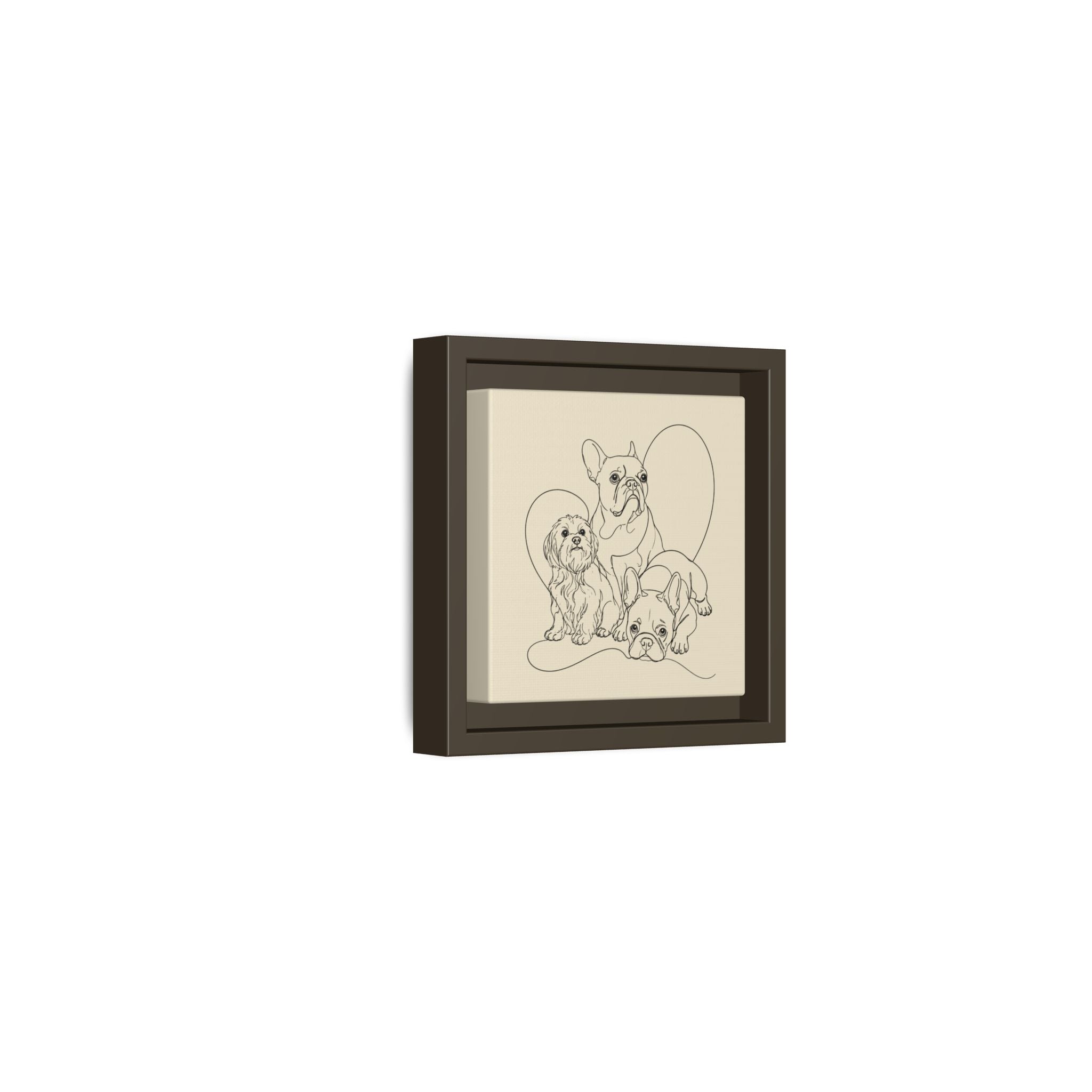 Frenchie Matte Canvas, Framed (Multi-color)