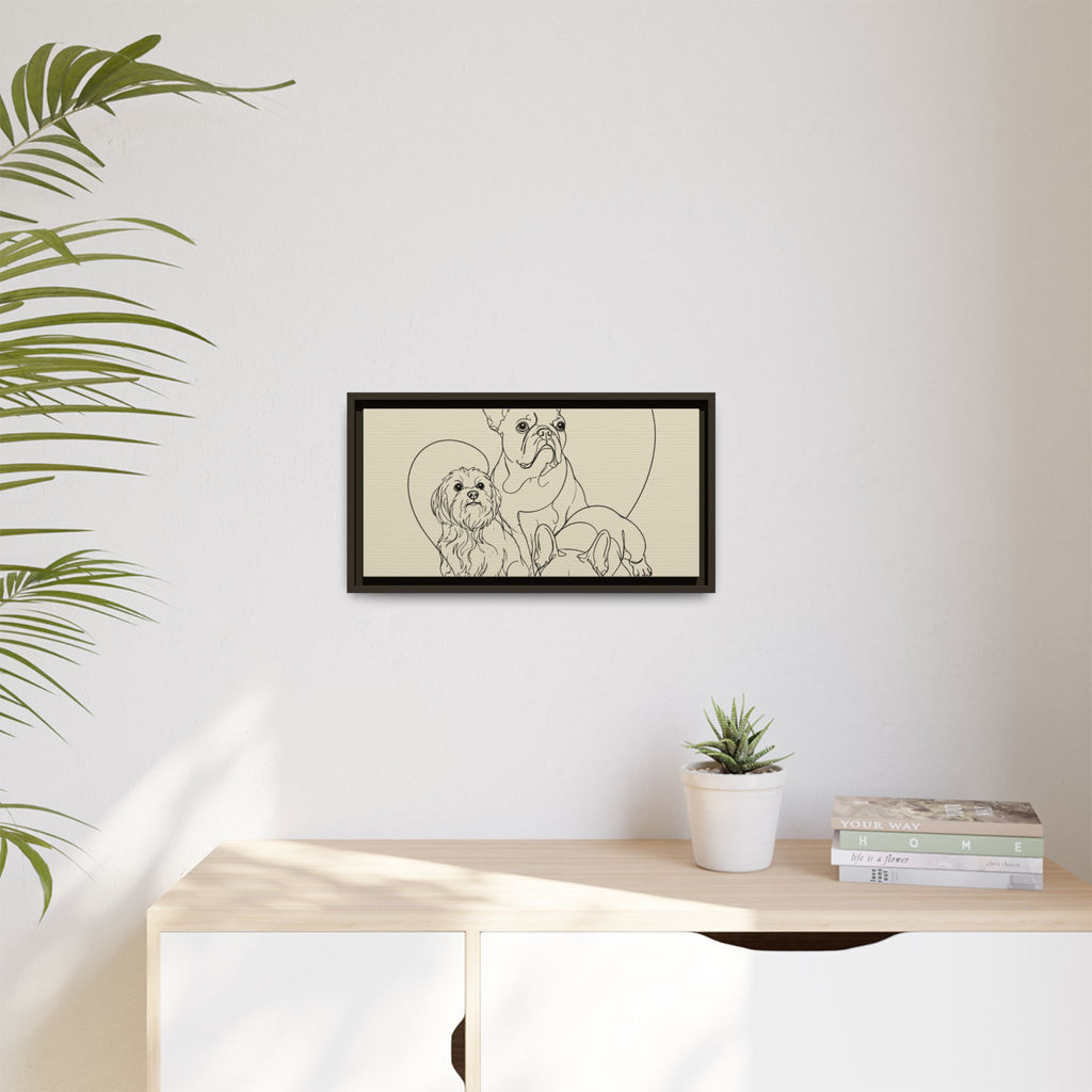 Frenchie Matte Canvas, Framed (Multi-color)