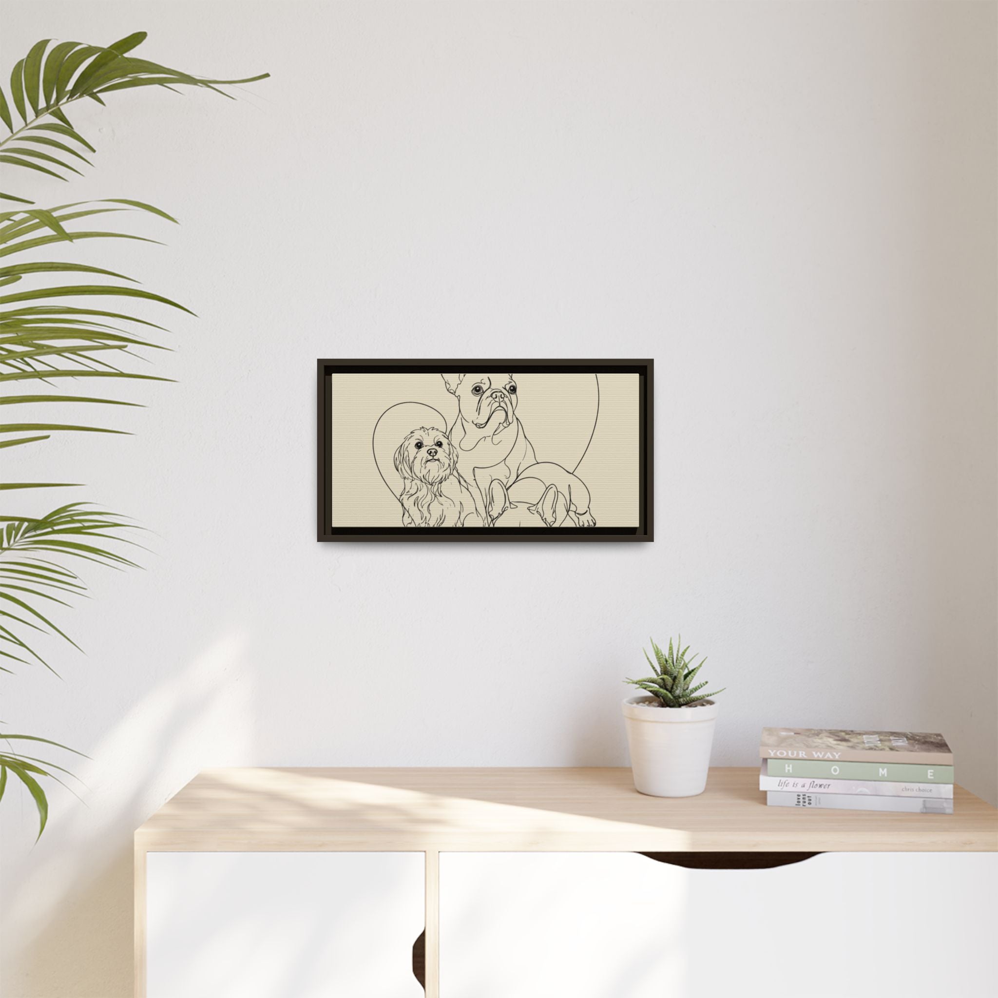 Frenchie Matte Canvas, Framed (Multi-color)