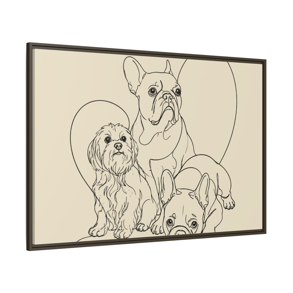 Frenchie Matte Canvas, Framed (Multi-color)