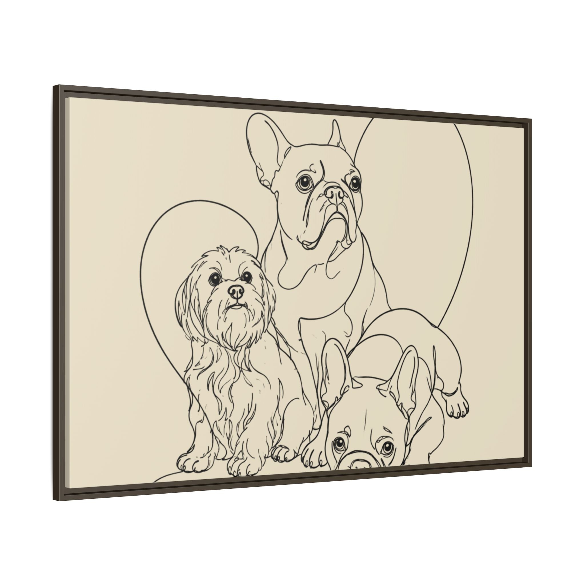 Frenchie Matte Canvas, Framed (Multi-color)