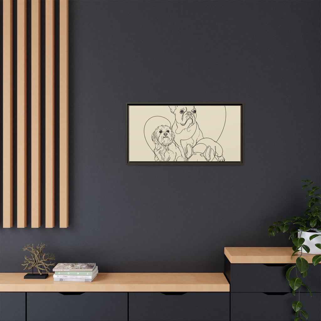 Frenchie Matte Canvas, Framed (Multi-color)