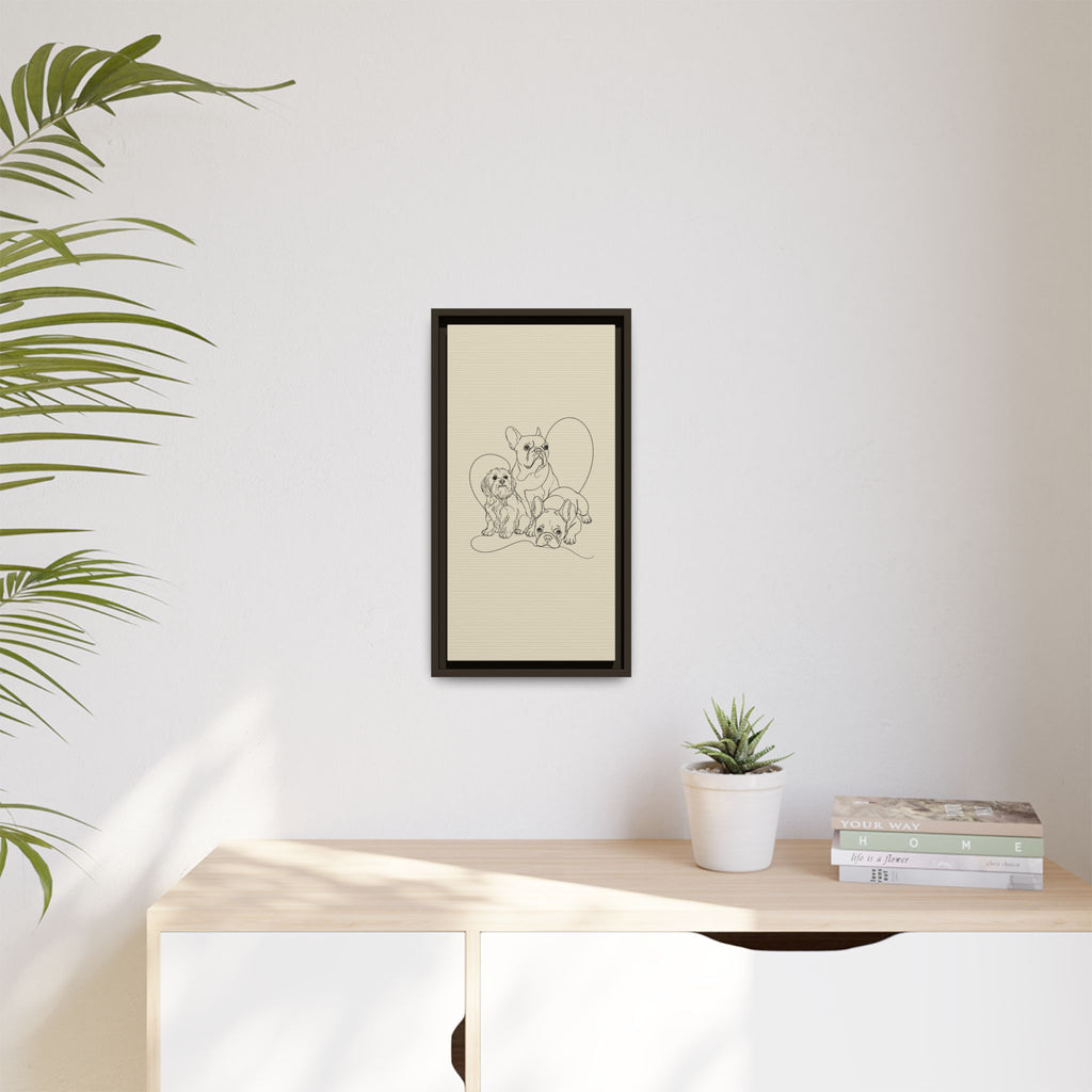 Frenchie Matte Canvas, Framed (Multi-color)