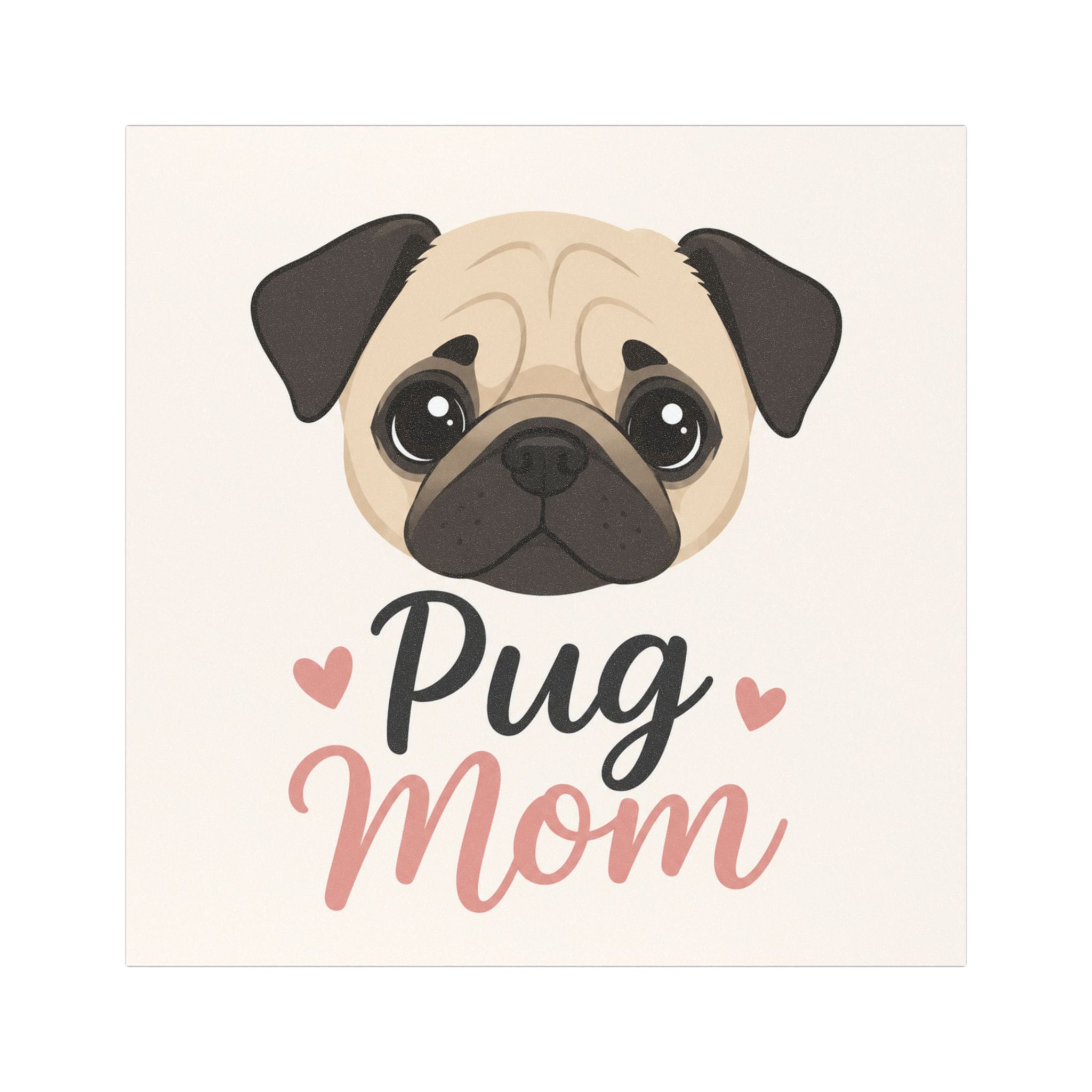 Pug Mom Car Magnet — Cute Pug Face Magnetic Sticker for Dog Lovers