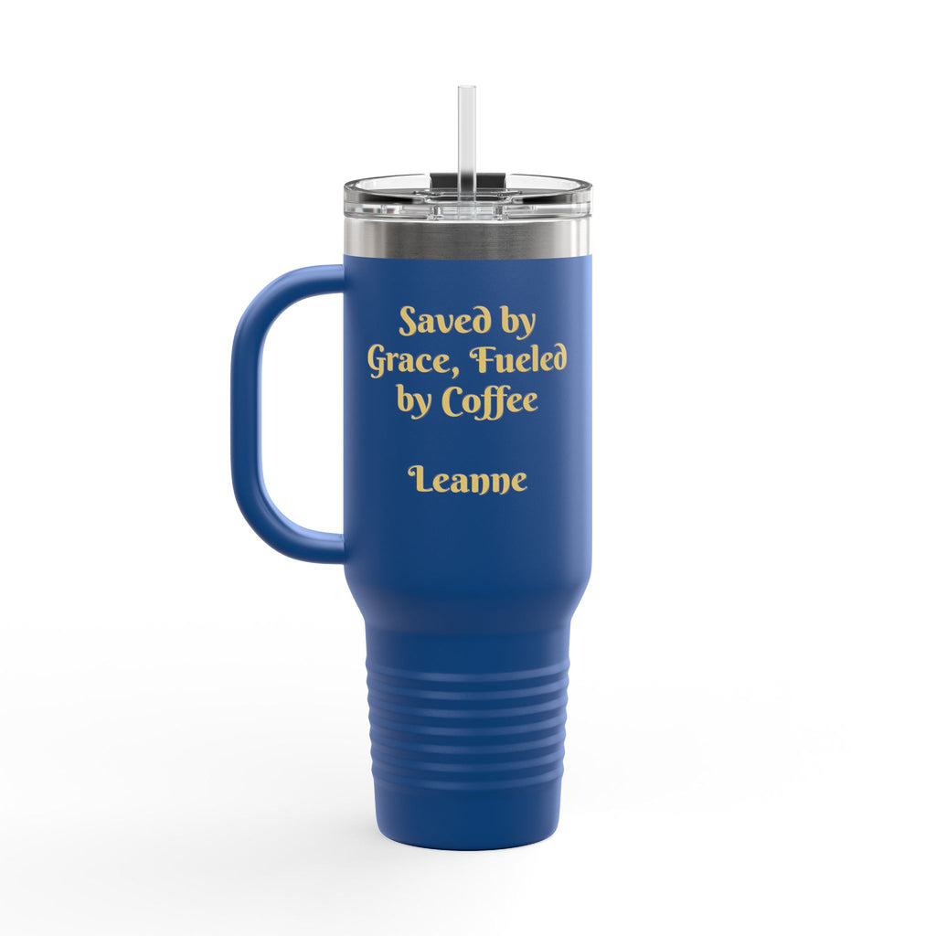 Personalized Christian Heart Cross 40oz Insulated Travel Mug