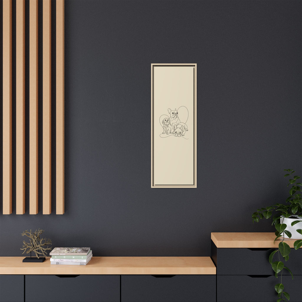 Frenchie Matte Canvas, Framed (Multi-color)