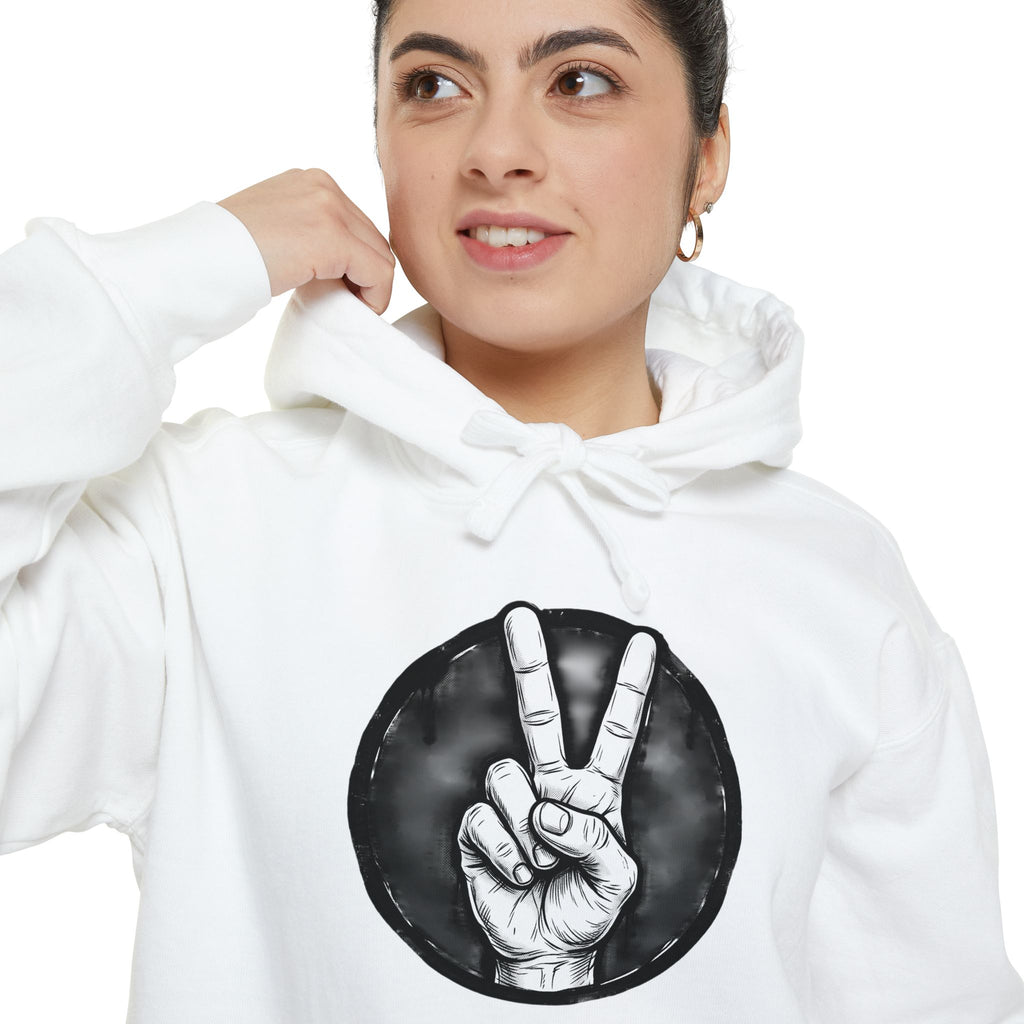Peace Sign bulldog Hoodie "Explaining Why I Am Right"—  Graphic Pullover