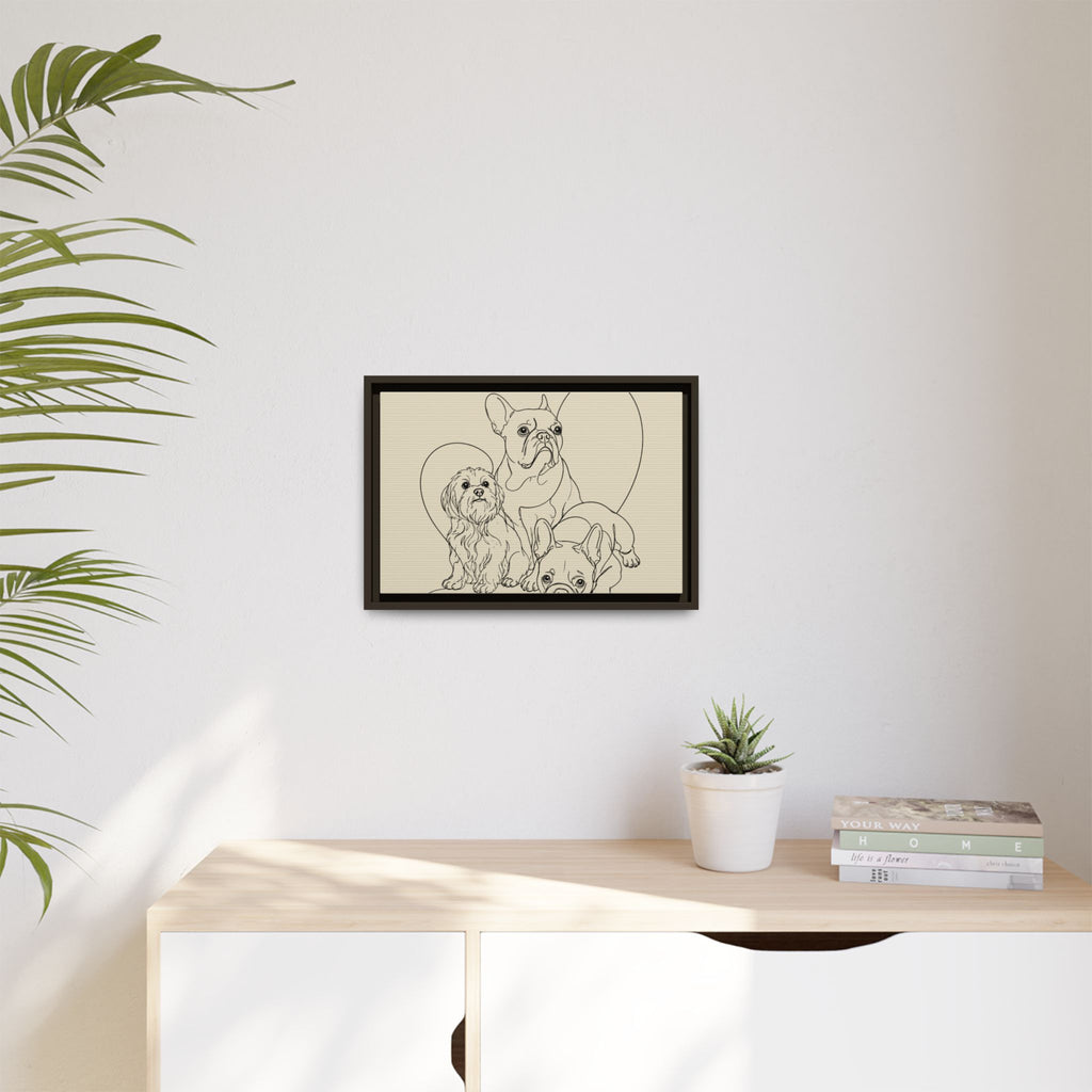 Frenchie Matte Canvas, Framed (Multi-color)