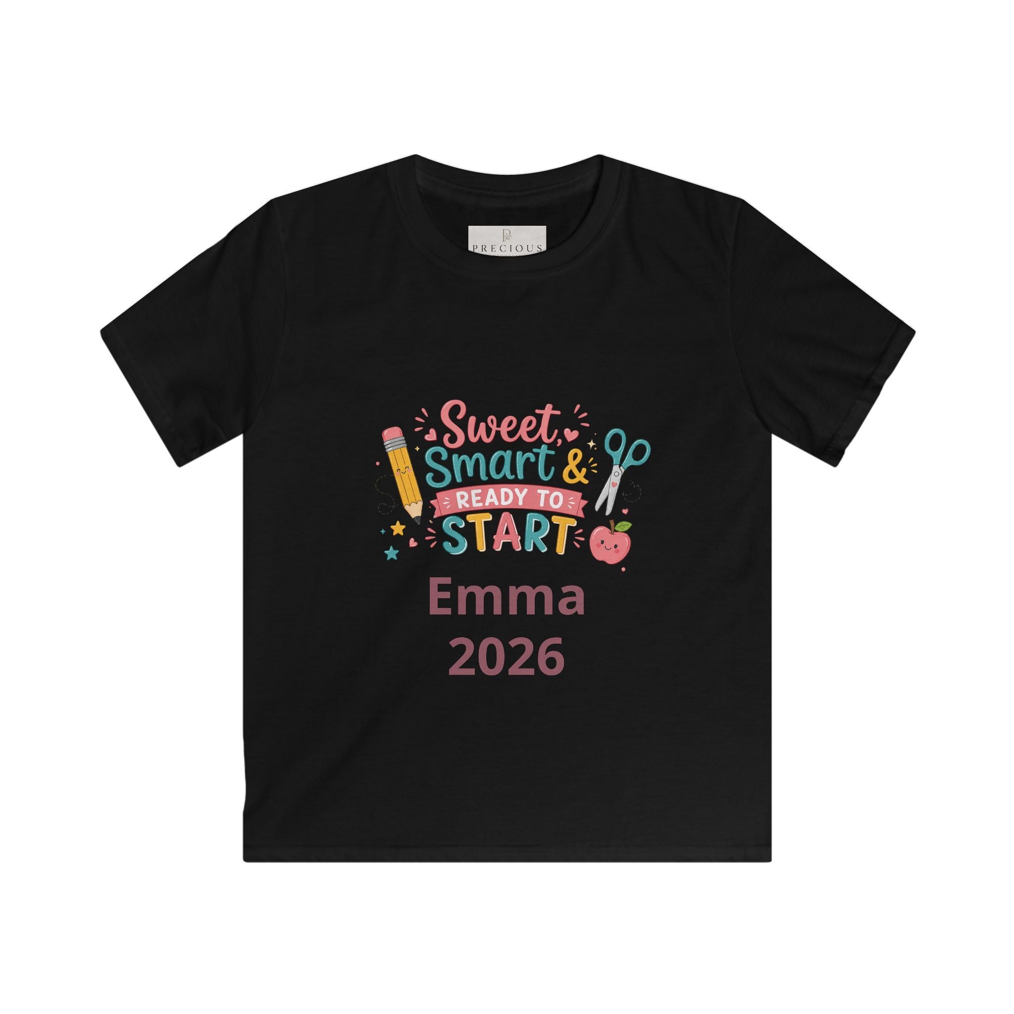 Back to School Personalized Kids Tee — "Sweet, Smart & Ready to Start" Personalized First Day of School Shirt (Name + Year)