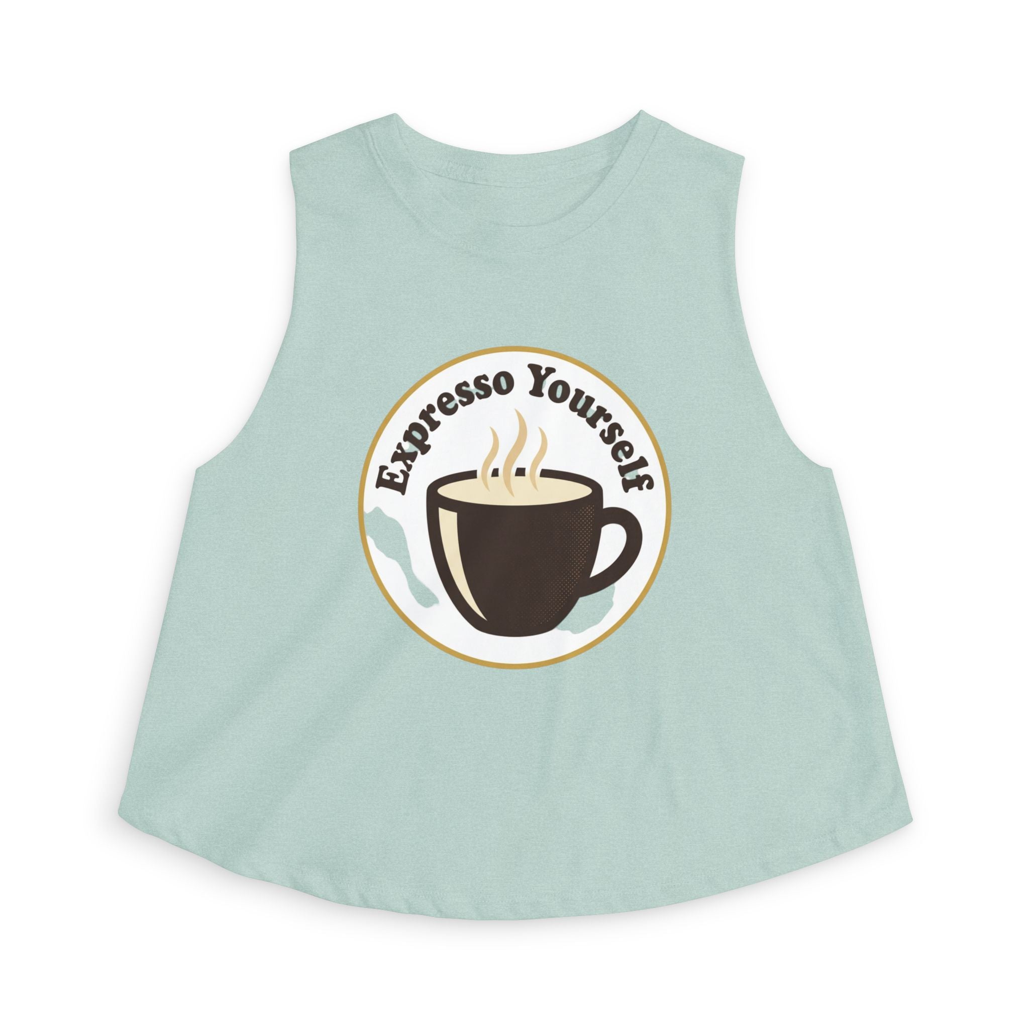 Espresso Yourself Crop Top — Cute Coffee Graphic Women's Tank