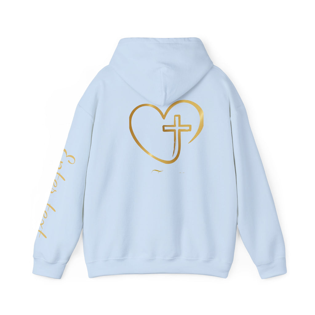 Copy of Personalized Christian Heart Hoodie — Gold Cross Heart Religious Pullover