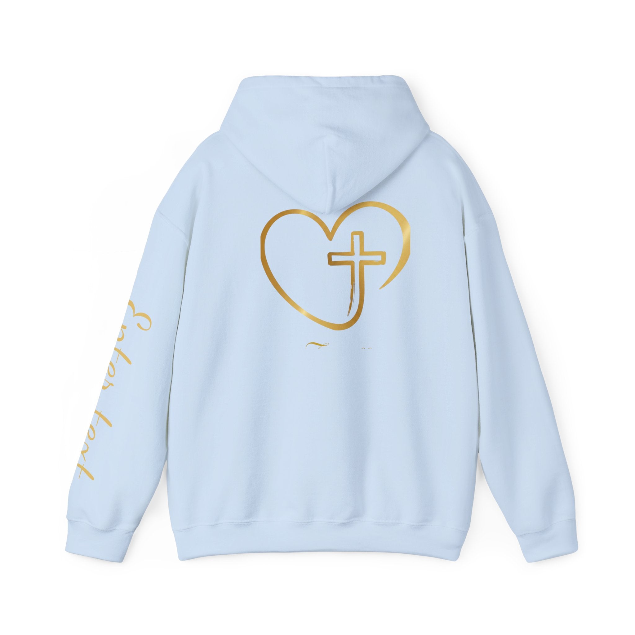 Copy of Personalized Christian Heart Hoodie — Gold Cross Heart Religious Pullover