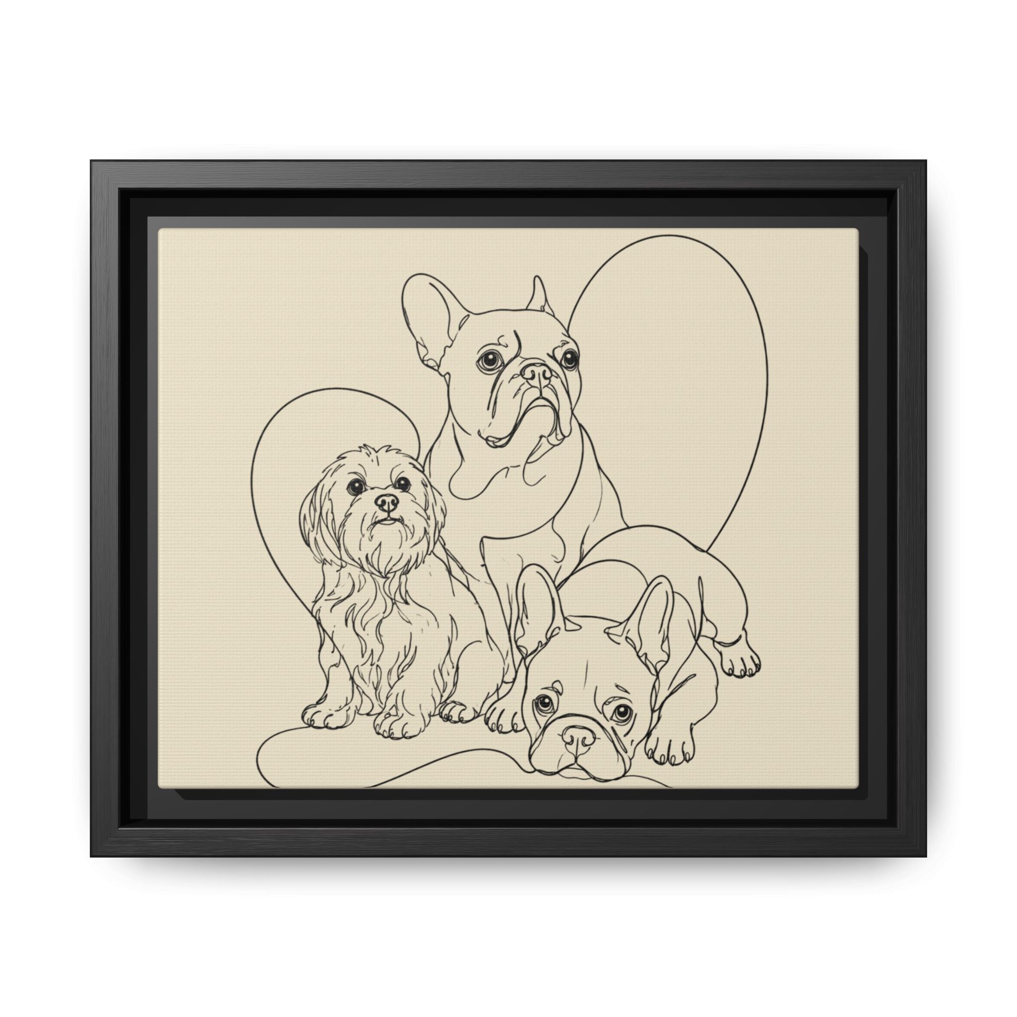 Frenchie Matte Canvas, Framed (Multi-color)