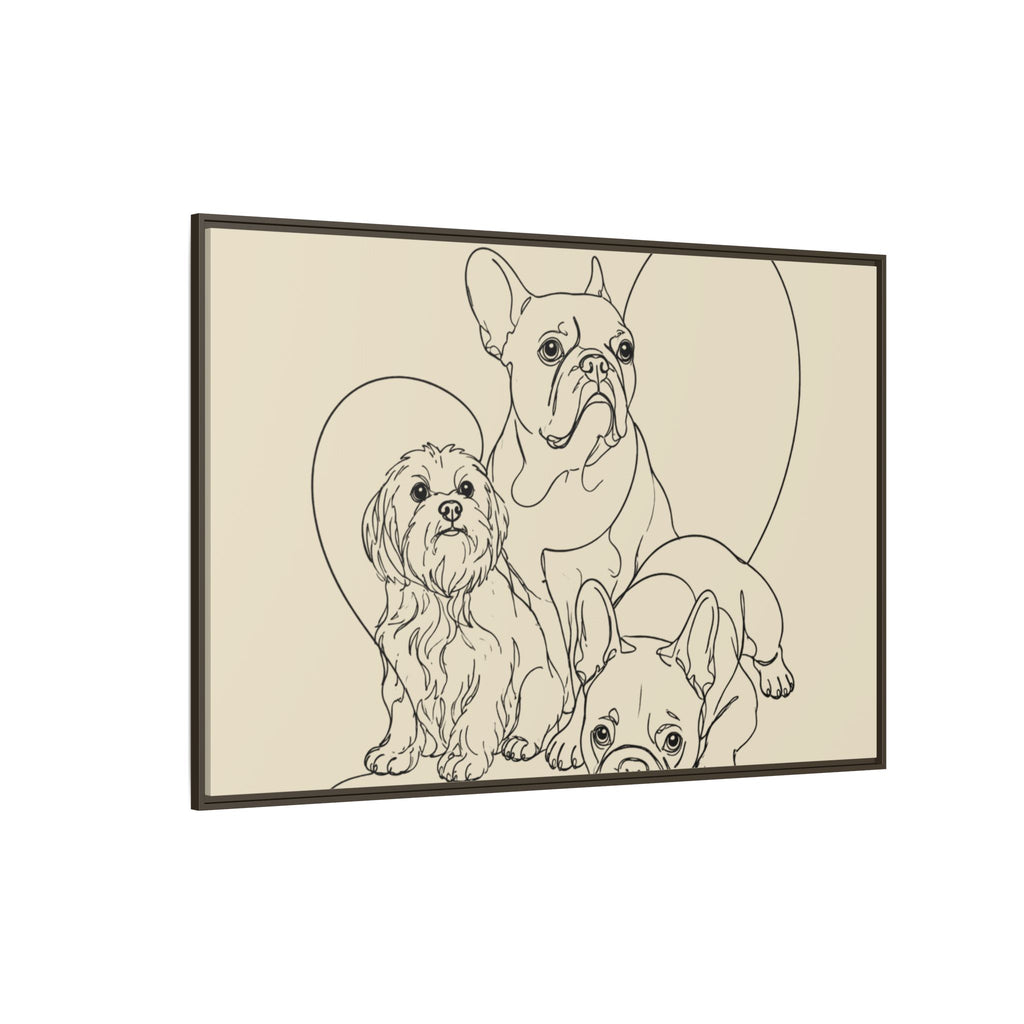 Frenchie Matte Canvas, Framed (Multi-color)