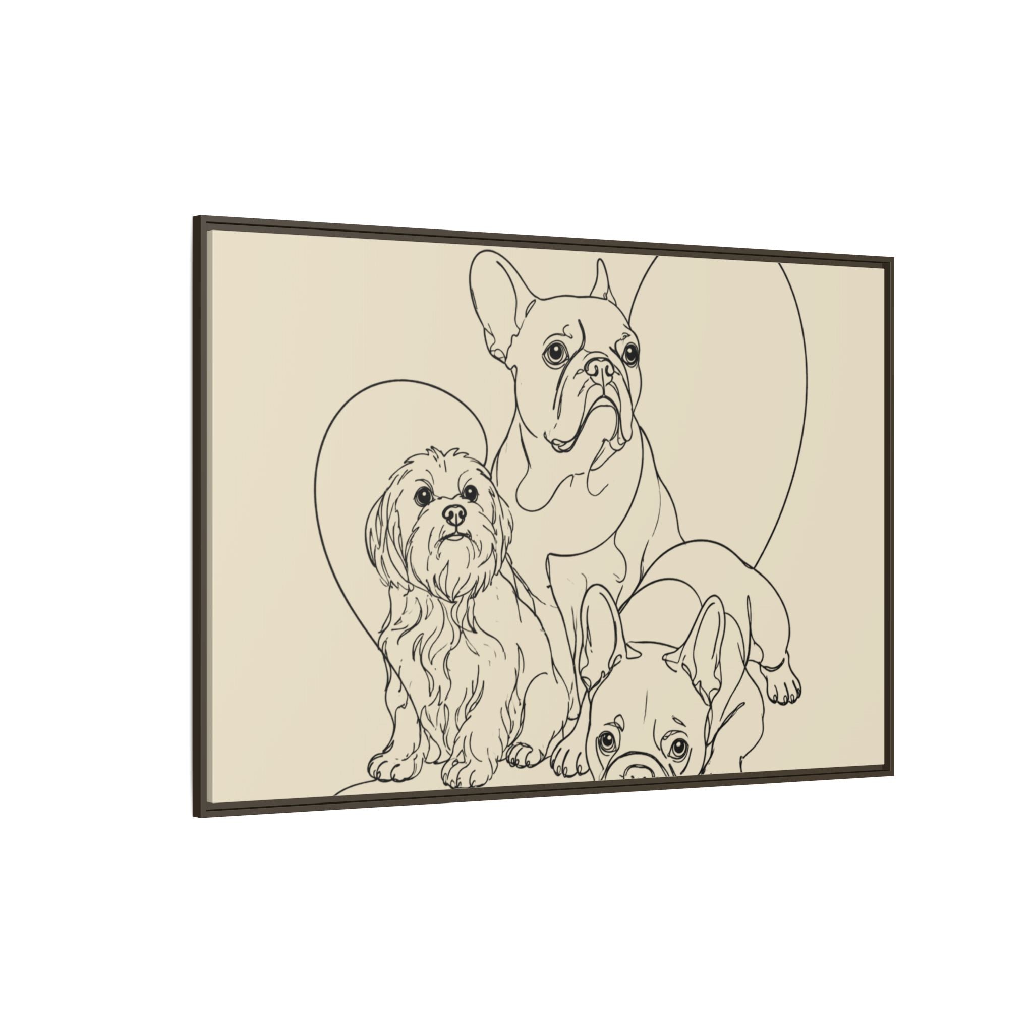 Frenchie Matte Canvas, Framed (Multi-color)