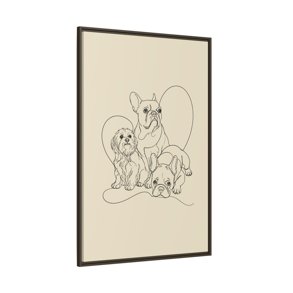 Frenchie Matte Canvas, Framed (Multi-color)