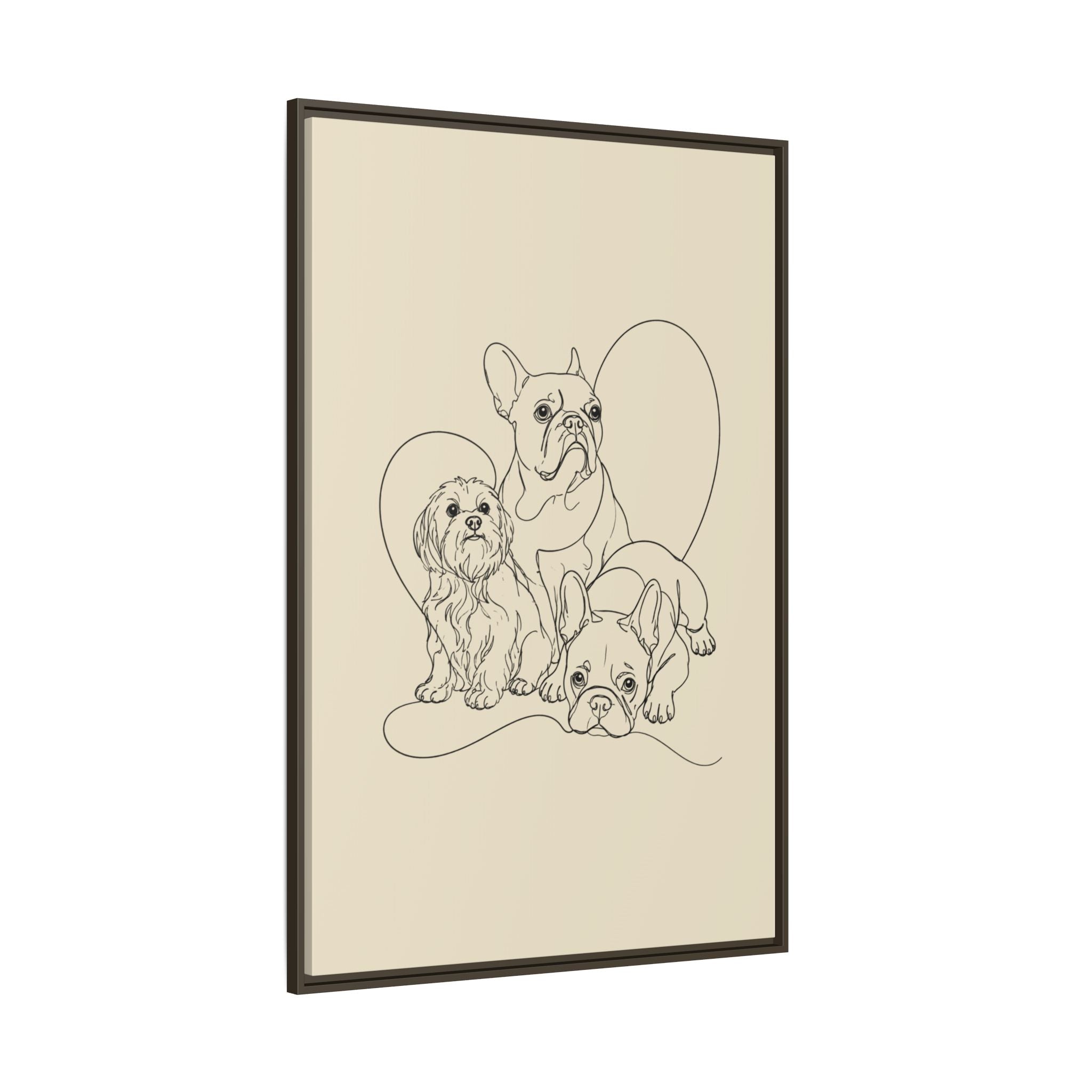 Frenchie Matte Canvas, Framed (Multi-color)
