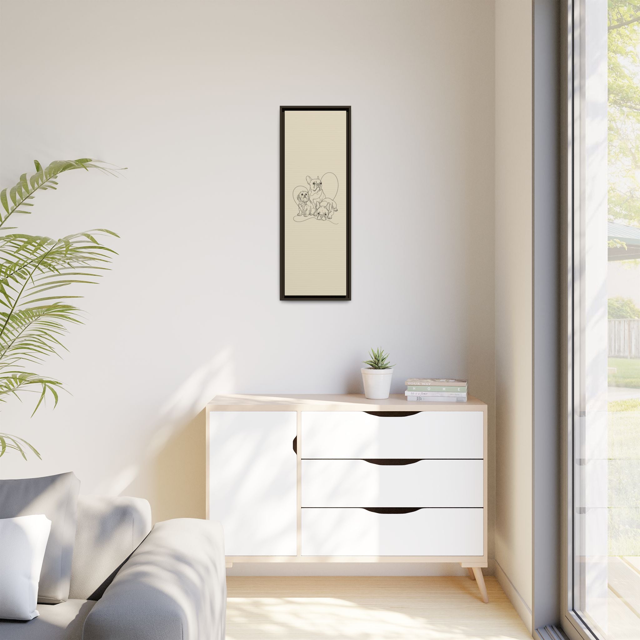 Frenchie Matte Canvas, Framed (Multi-color)