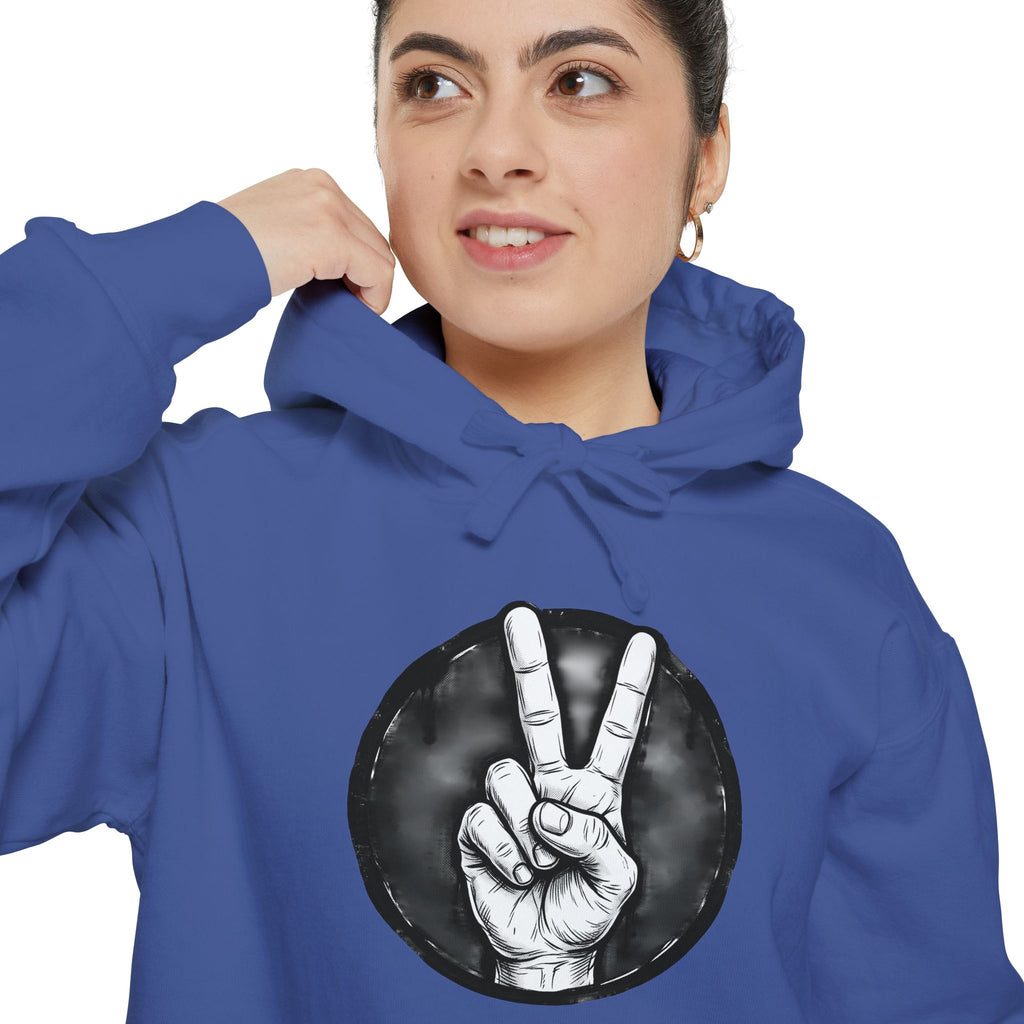 Peace Sign bulldog Hoodie "Explaining Why I Am Right"—  Graphic Pullover