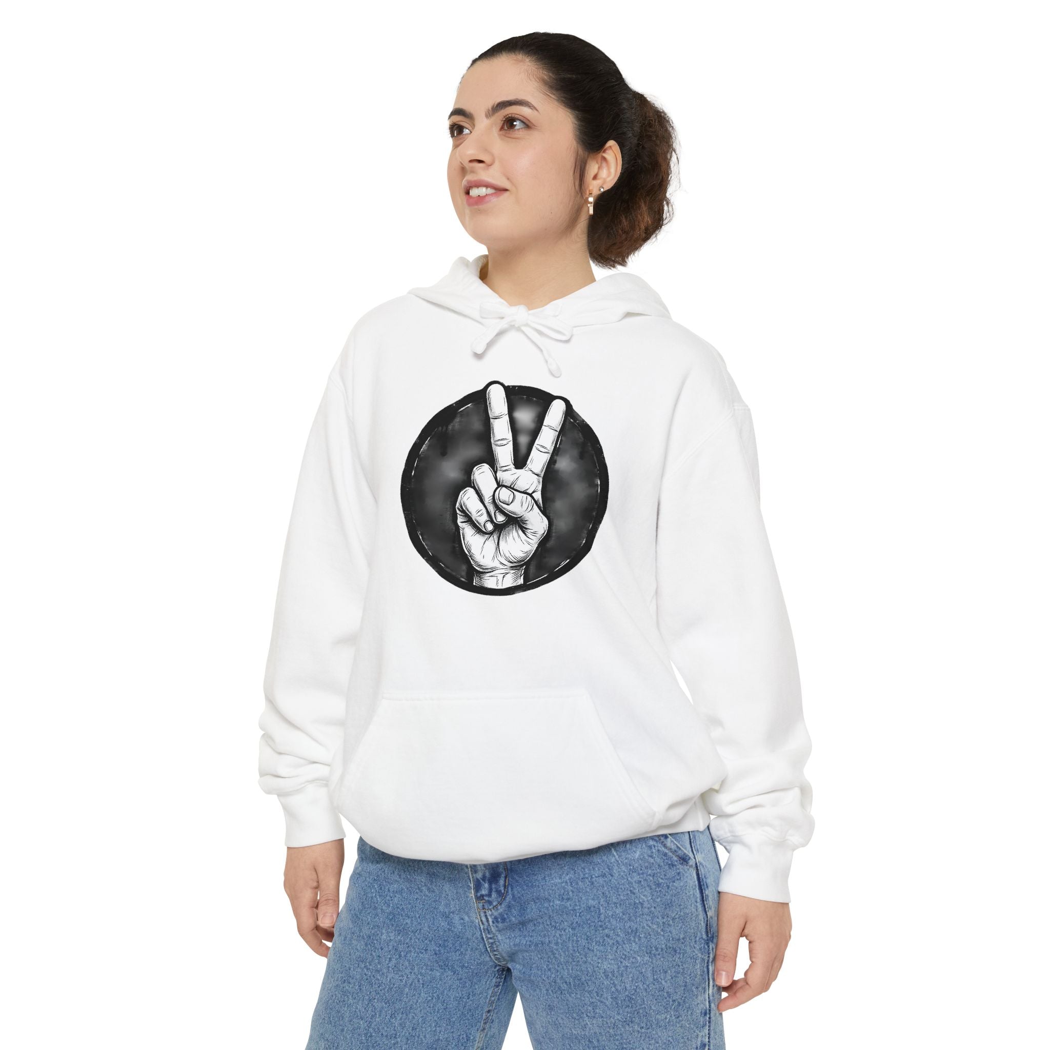 Peace Sign bulldog Hoodie "Explaining Why I Am Right"—  Graphic Pullover