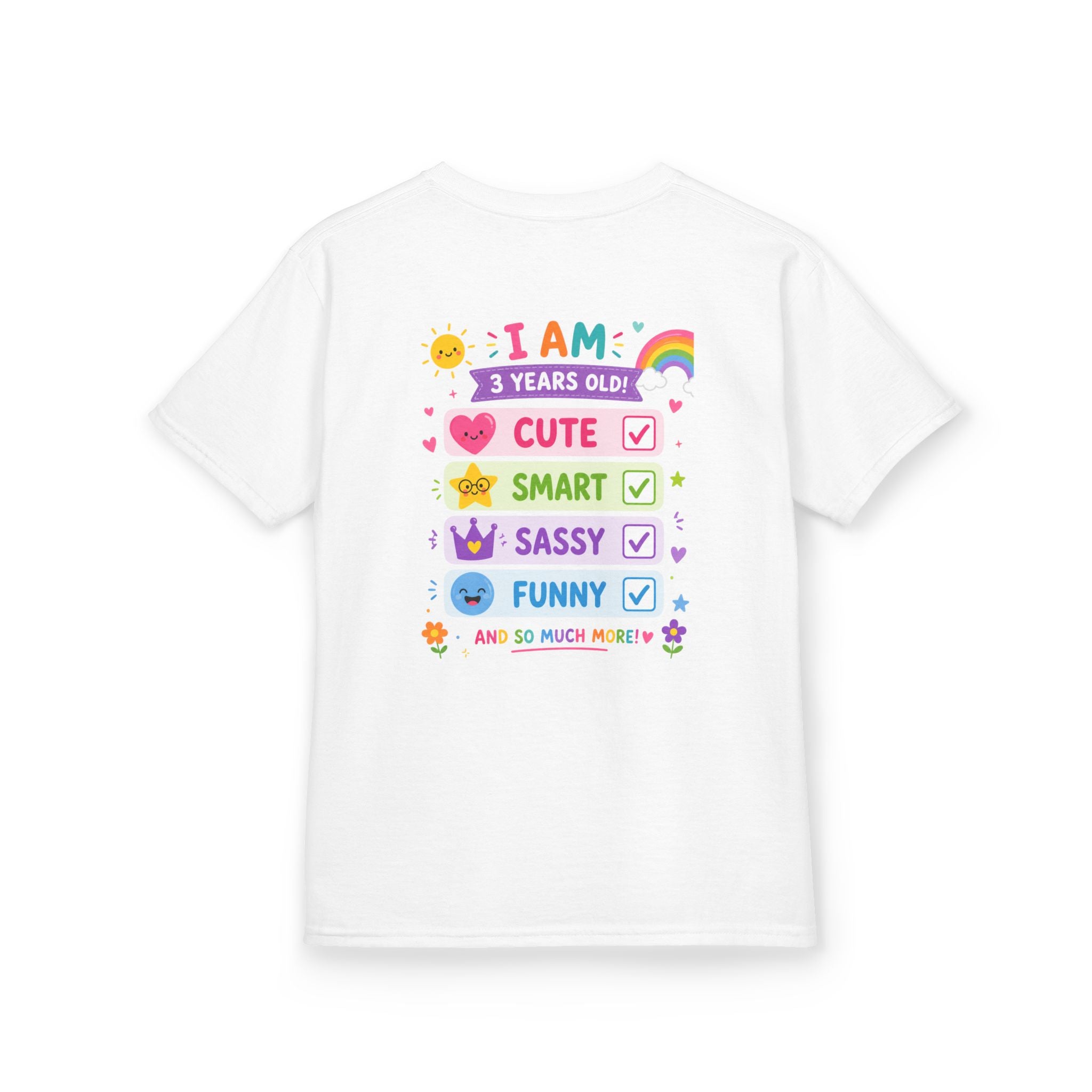 3rd Birthday Kids Tee — "Three-nager" Personalized Name Shirt (I Am 3 Years Old: Cute, Smart, Sassy, Funny)